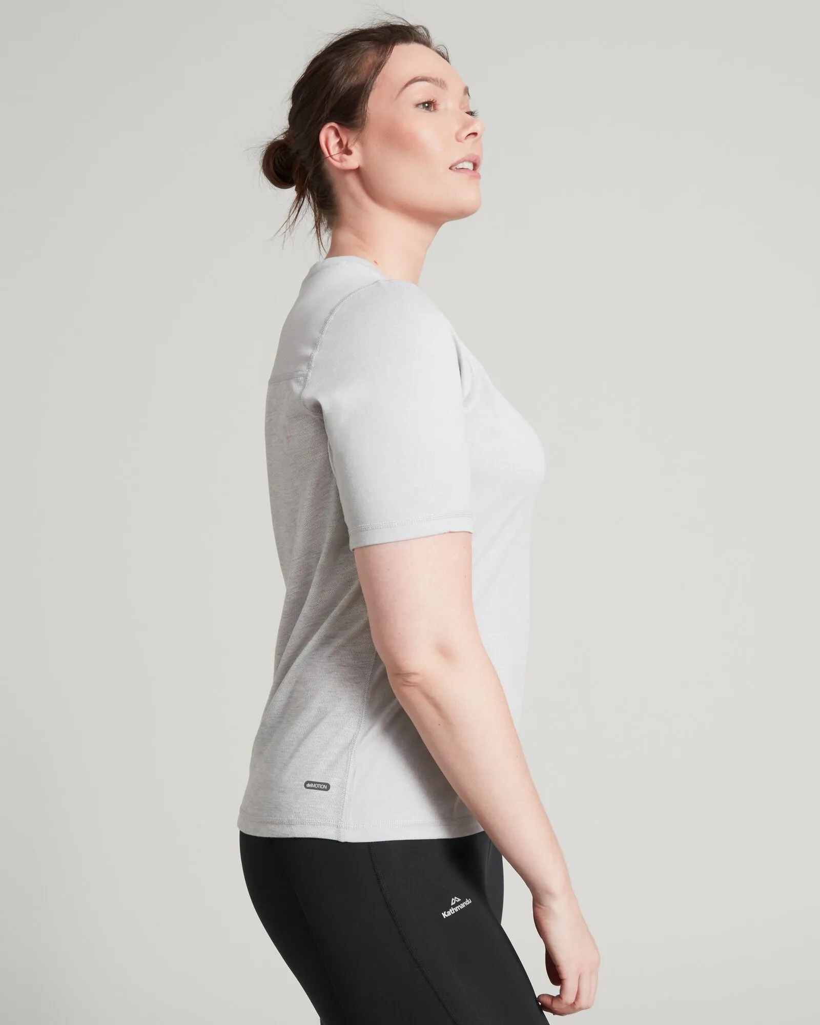 Accion Women's driMOTION Short Sleeve T-shirt - Mid Grey Marle