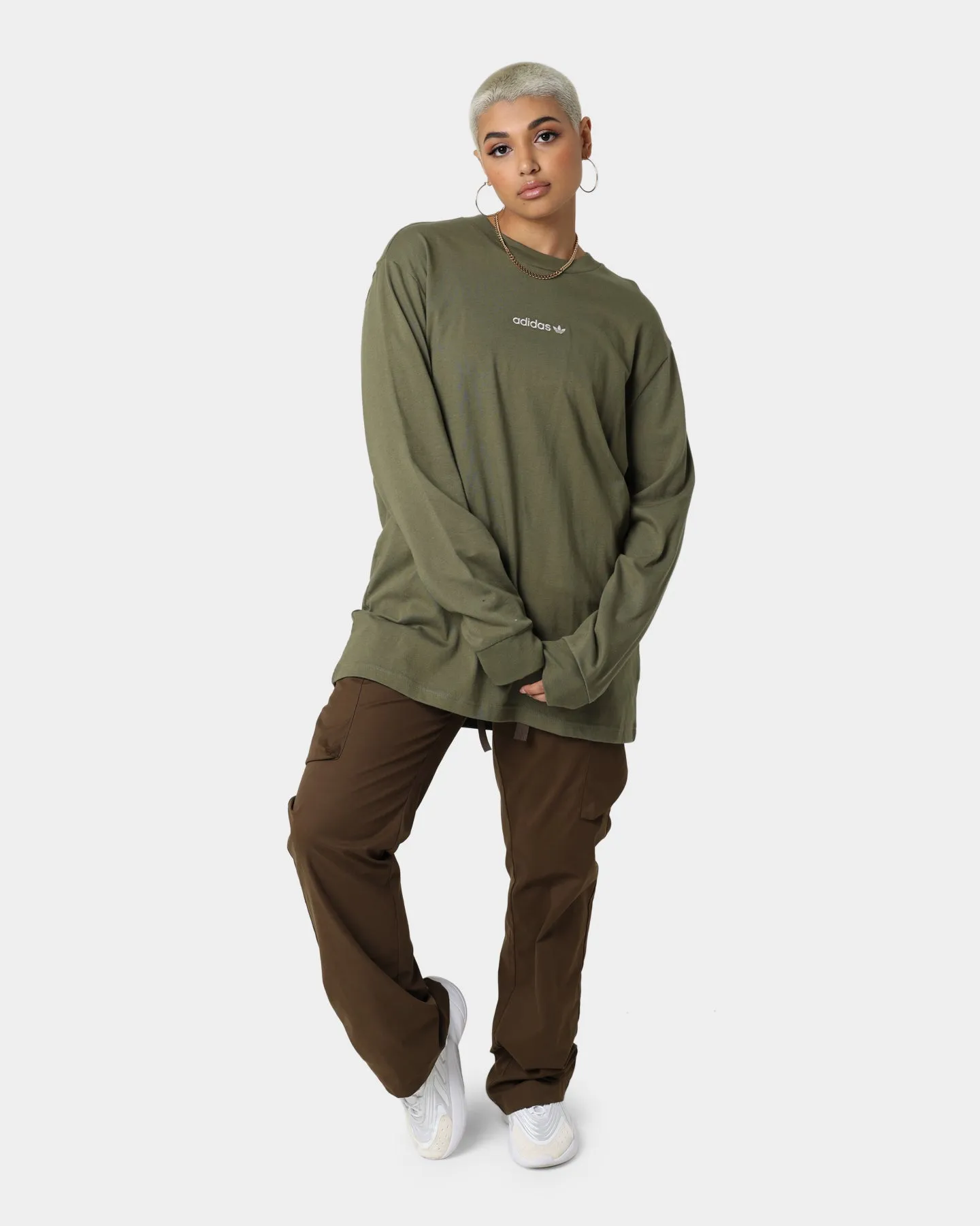Adidas Long Sleeve Graphic T-Shirt Craft Khaki