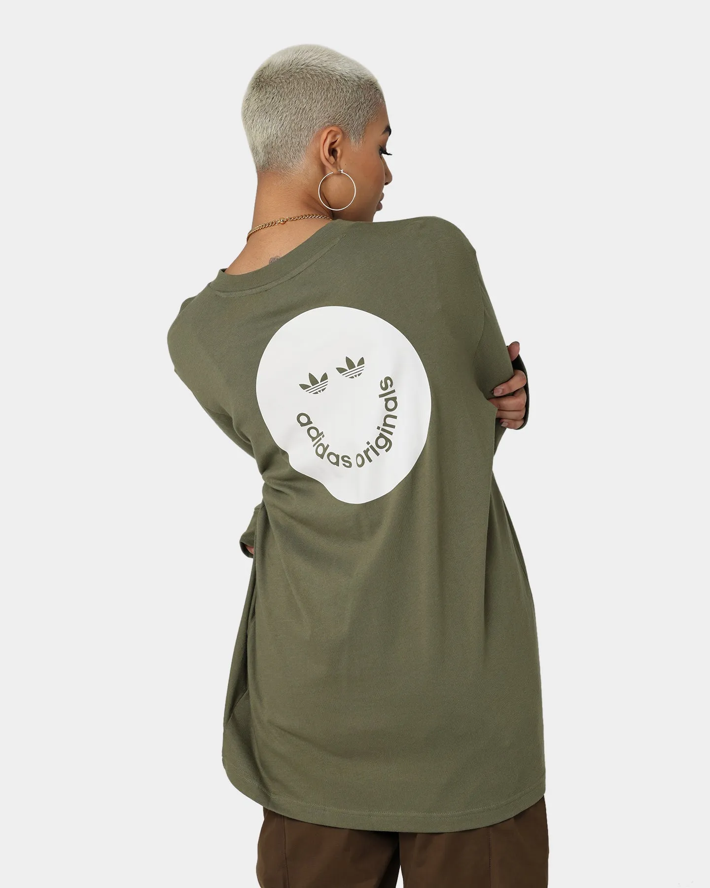 Adidas Long Sleeve Graphic T-Shirt Craft Khaki