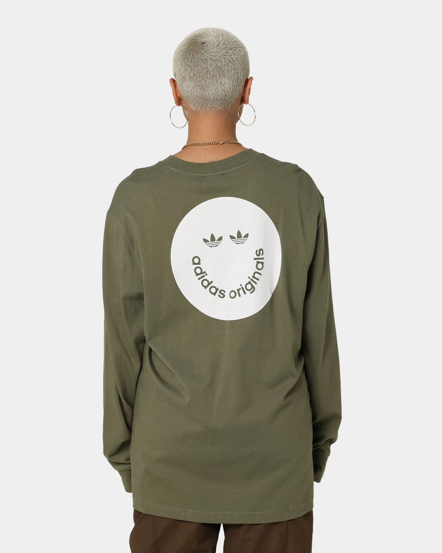 Adidas Long Sleeve Graphic T-Shirt Craft Khaki
