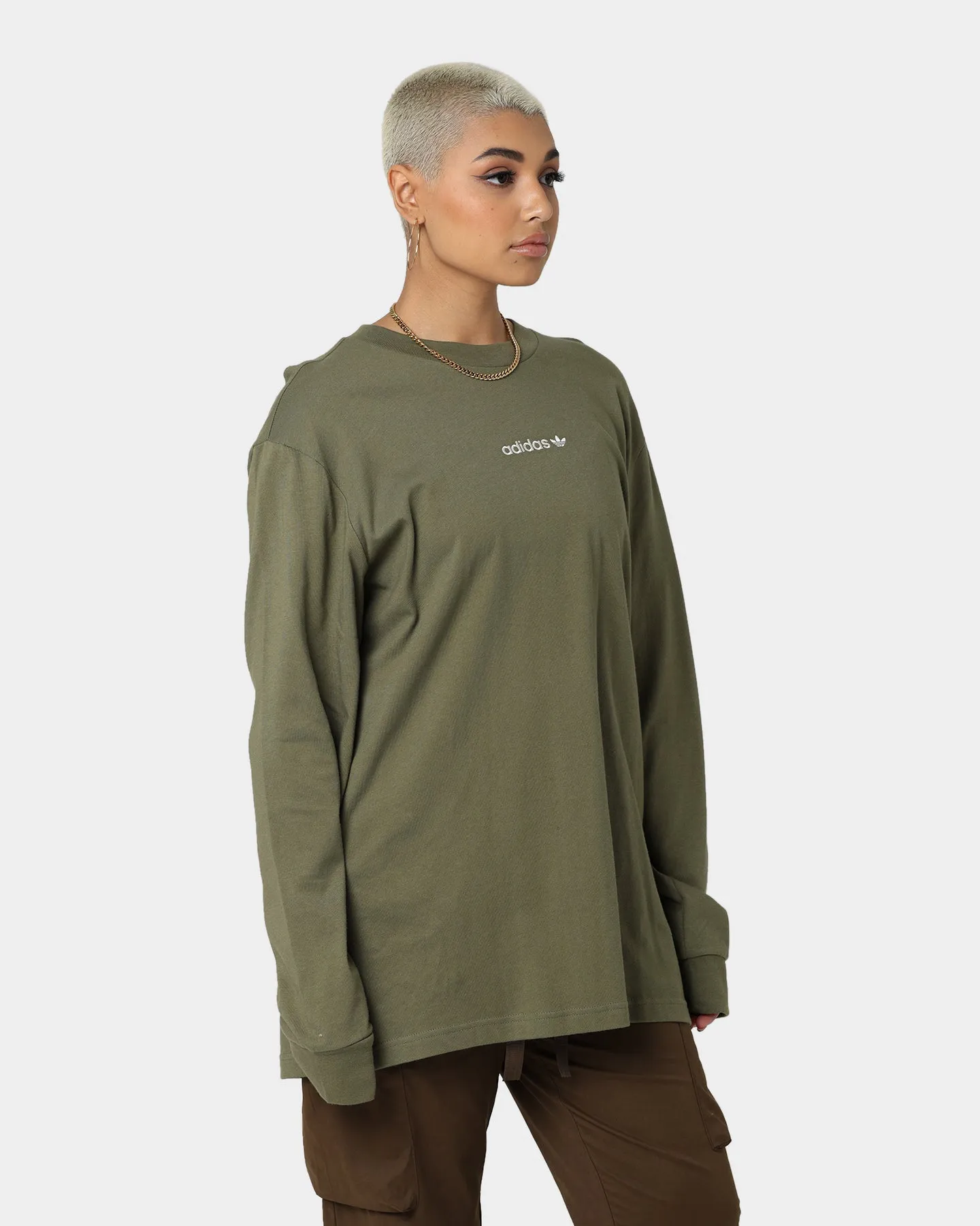 Adidas Long Sleeve Graphic T-Shirt Craft Khaki