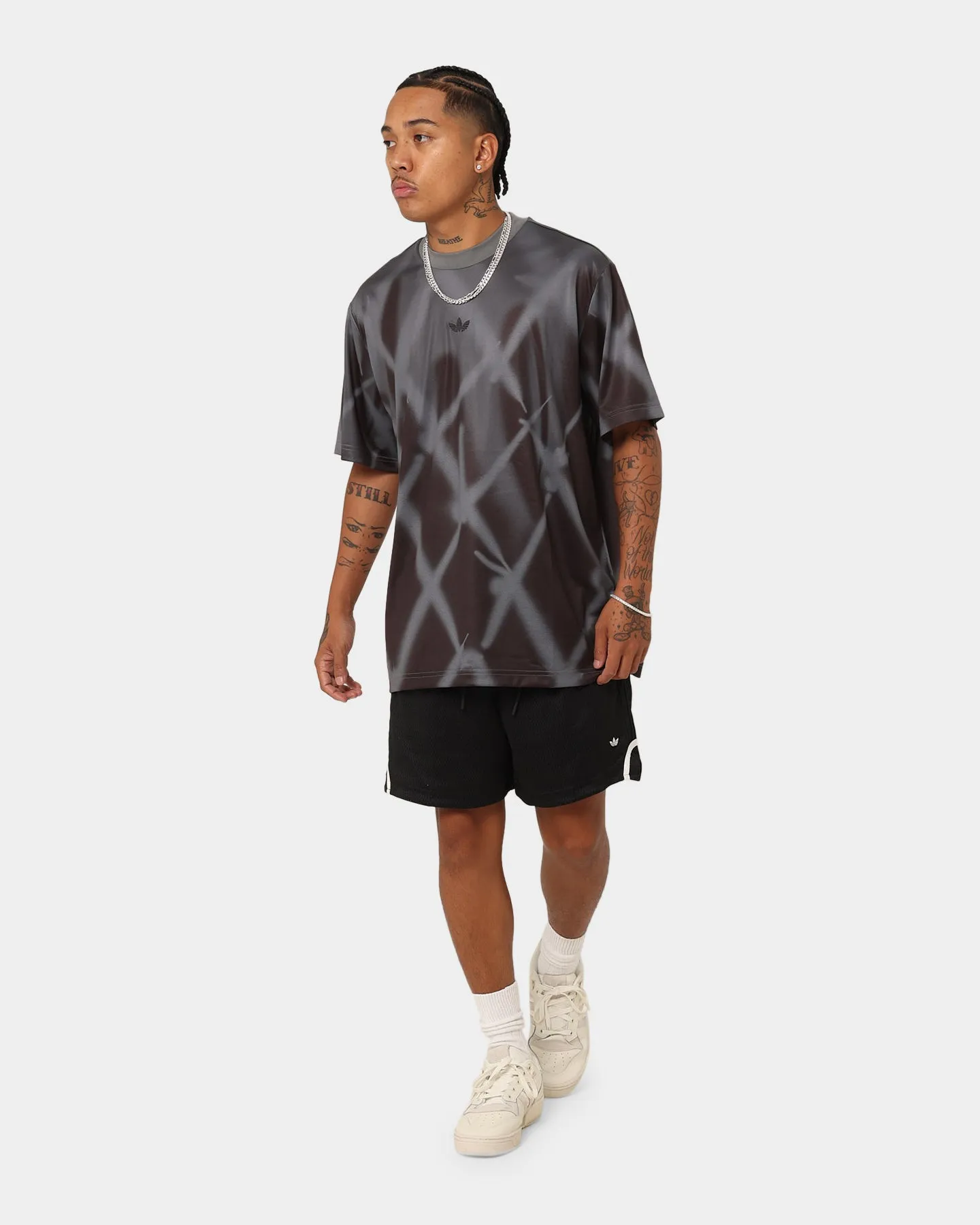 Adidas Streetball All Over Print T-Shirt Grey
