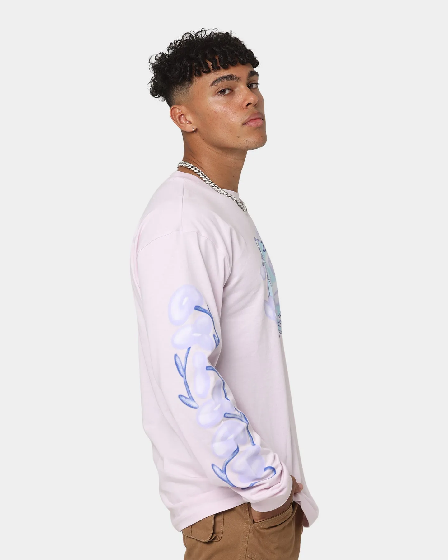 Adidas Trefoil Floral Long Sleeve T-Shirt Almost Pink/Multi-Coloured