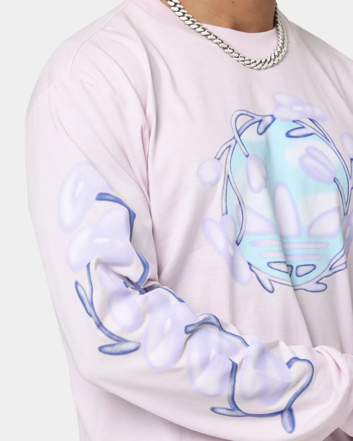 Adidas Trefoil Floral Long Sleeve T-Shirt Almost Pink/Multi-Coloured