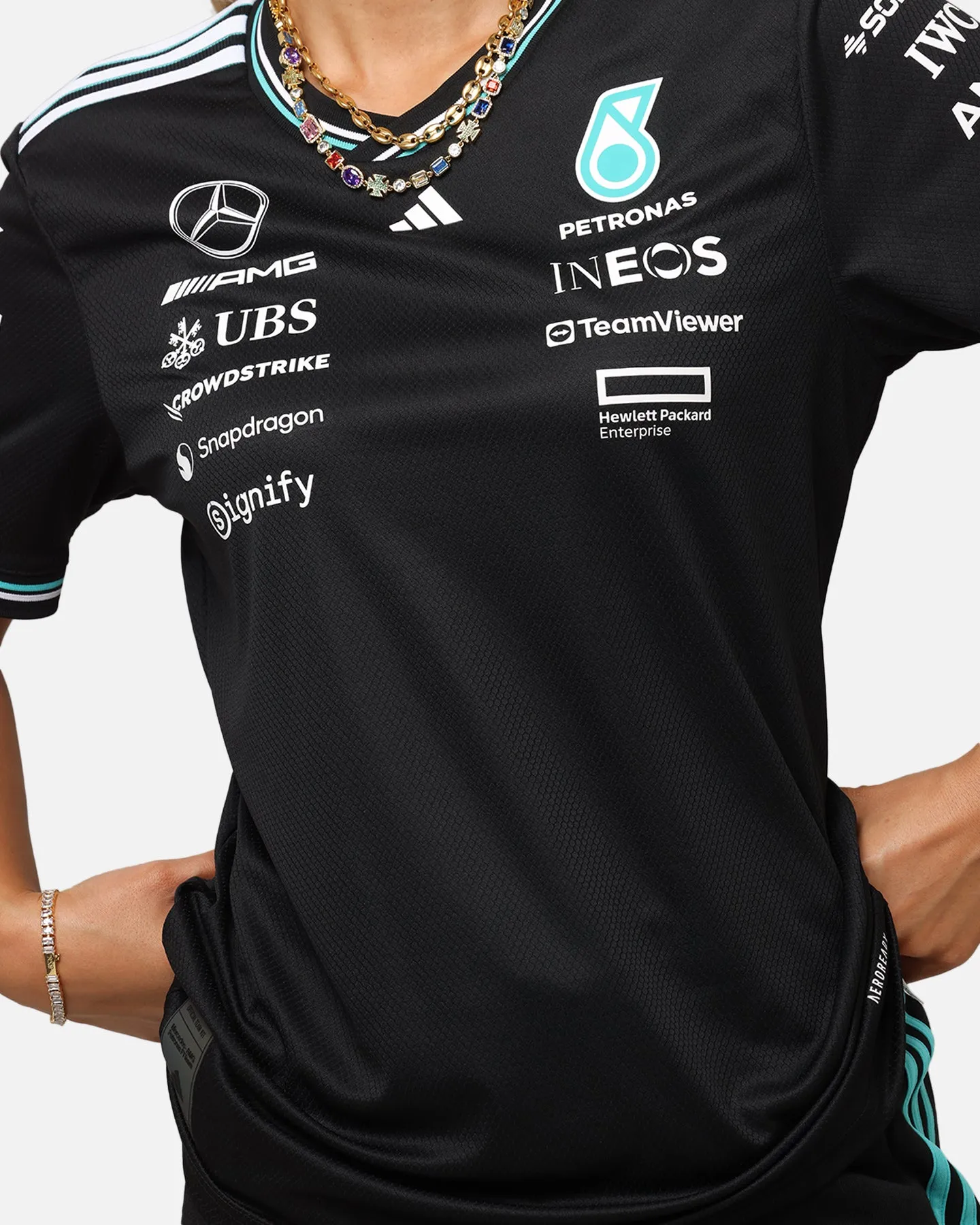 adidas x Mercedes-AMG PETRONAS Formula One F1 2025 Authentic Drive T-Shirt Black