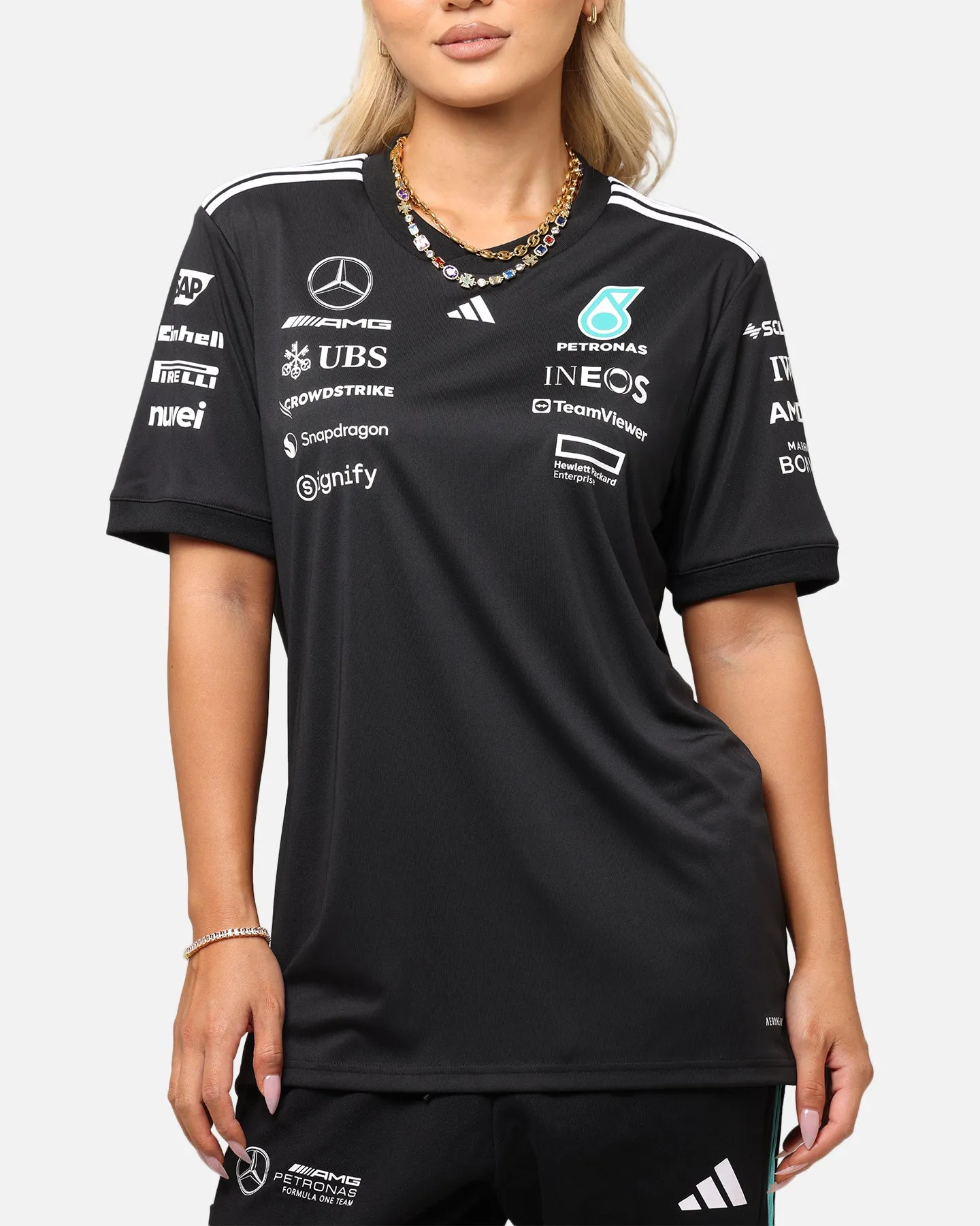 adidas x Mercedes-AMG PETRONAS Formula One F1 2025 Team Driver T-Shirt Black