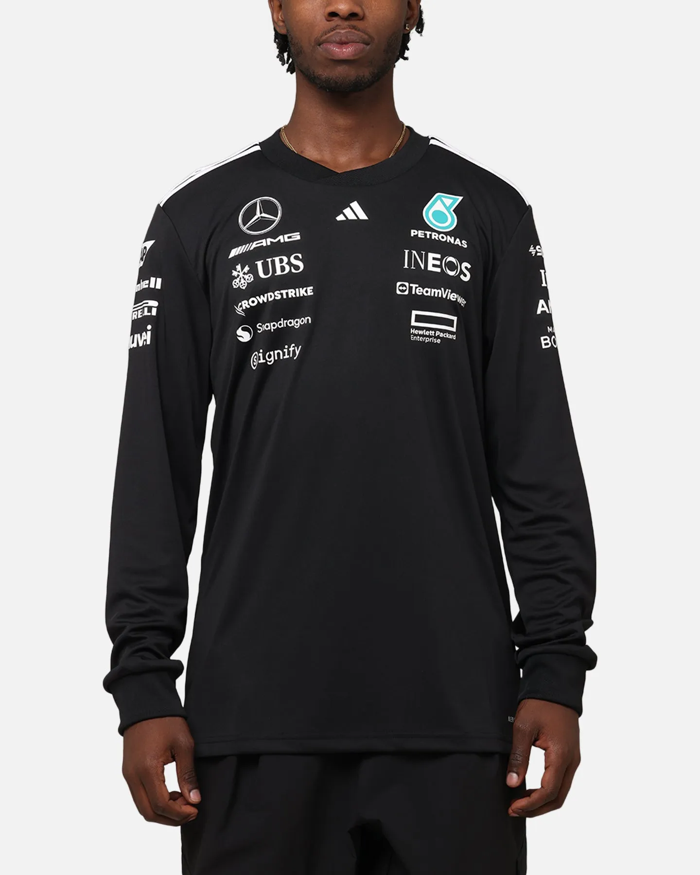 adidas x Mercedes-AMG PETRONAS Formula One F1 2025 Team Long Sleeve Driver T-Shirt Black