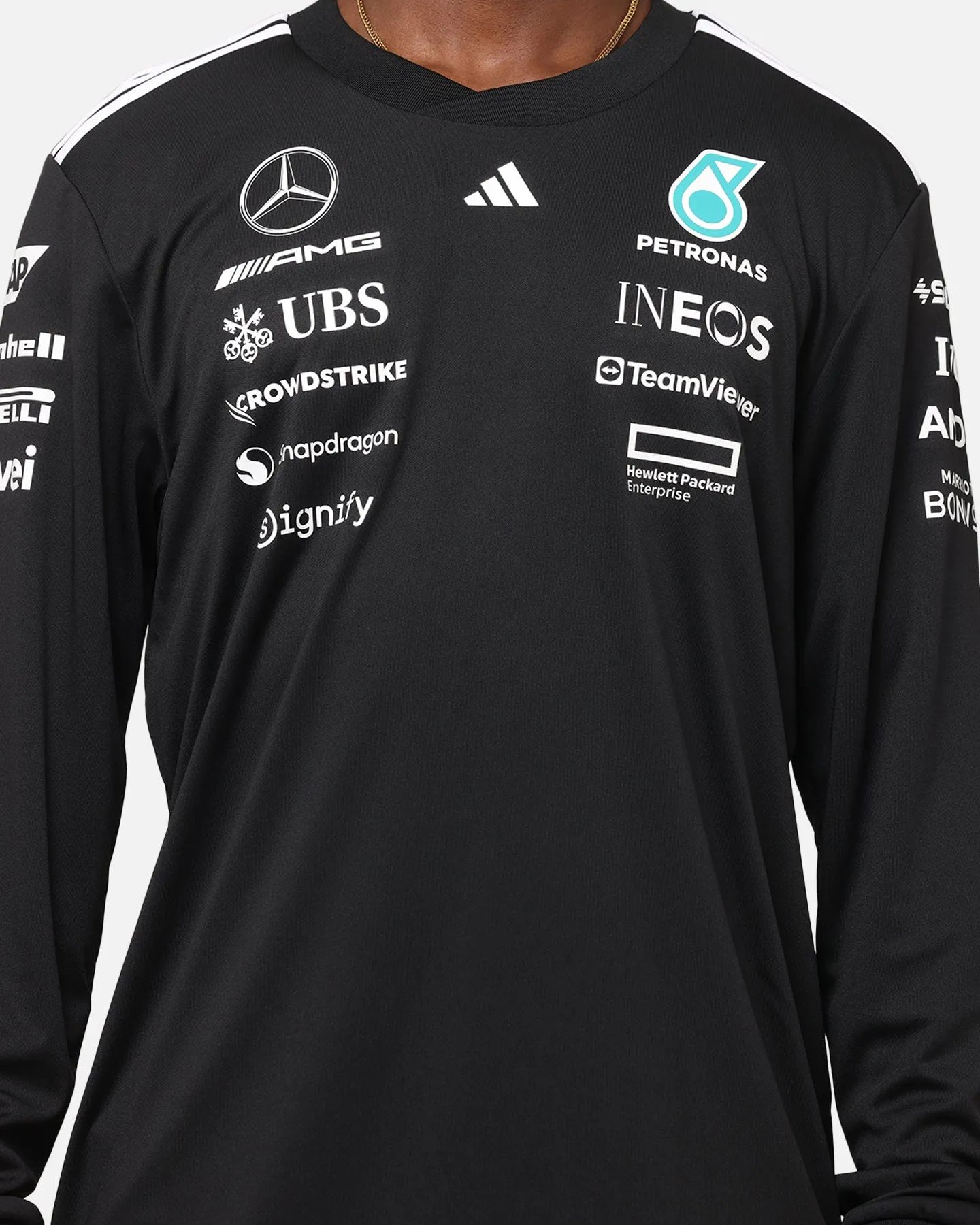 adidas x Mercedes-AMG PETRONAS Formula One F1 2025 Team Long Sleeve Driver T-Shirt Black