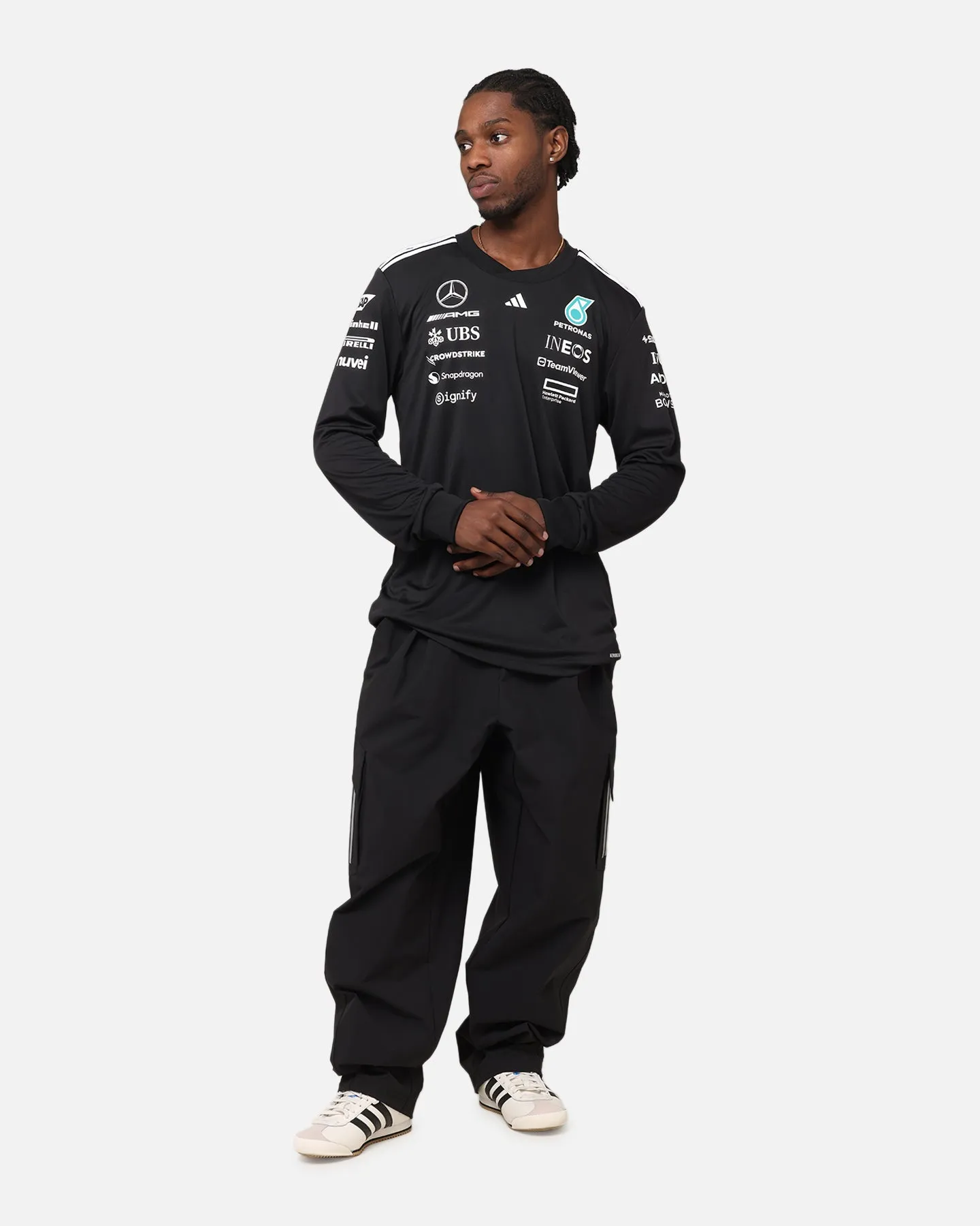 adidas x Mercedes-AMG PETRONAS Formula One F1 2025 Team Long Sleeve Driver T-Shirt Black