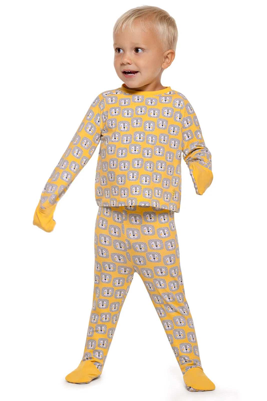 Baby LumaLeo Long Sleeve T-Shirt | Yellow Lion Heads