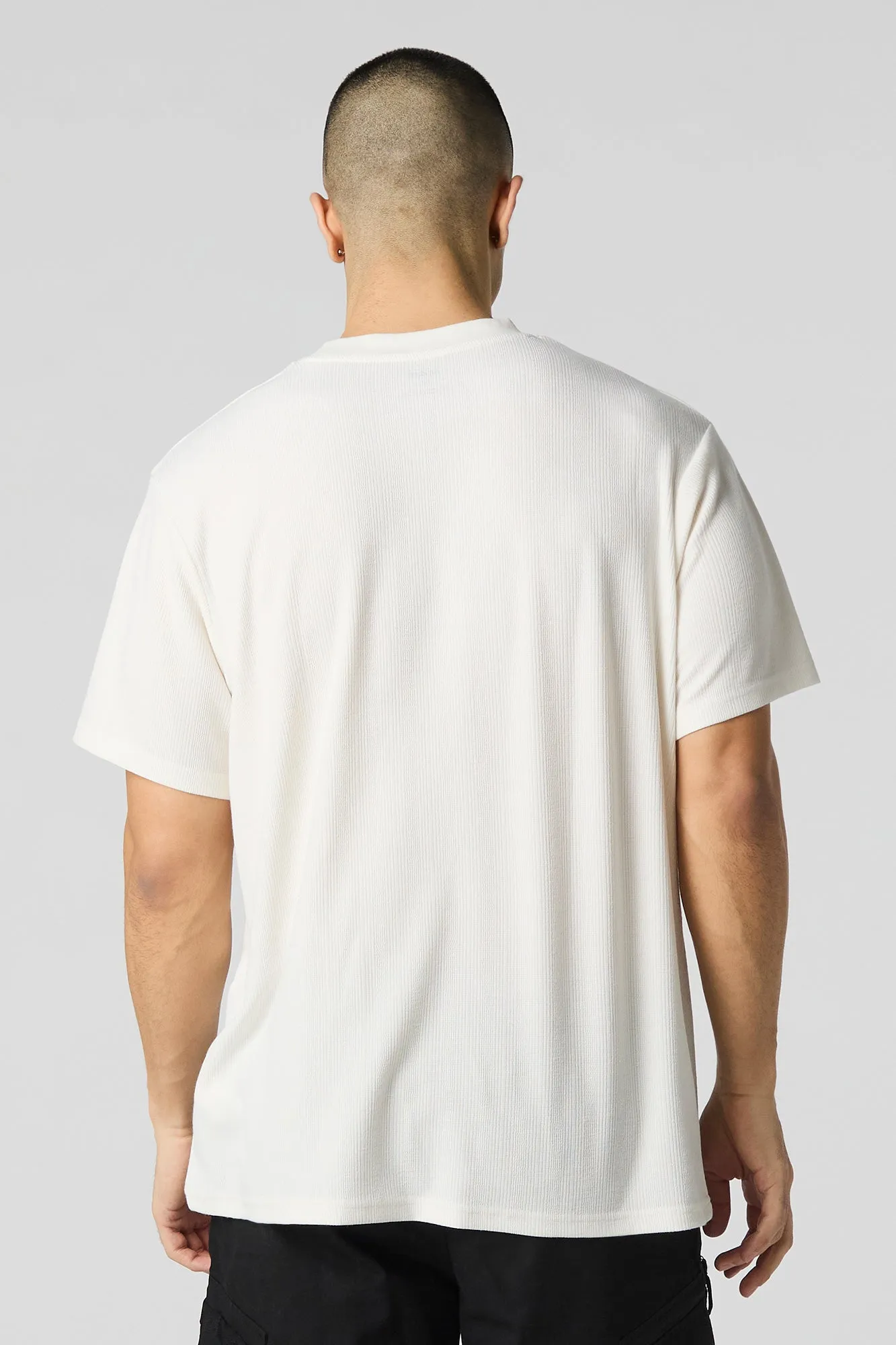 Beach Vibes Embroidered Textured Knit T-Shirt