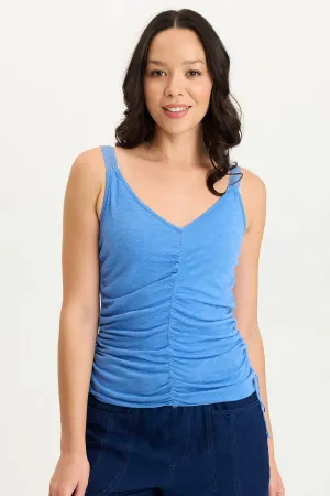 Blaise Jersey Allover Ruched Adjustable Tank