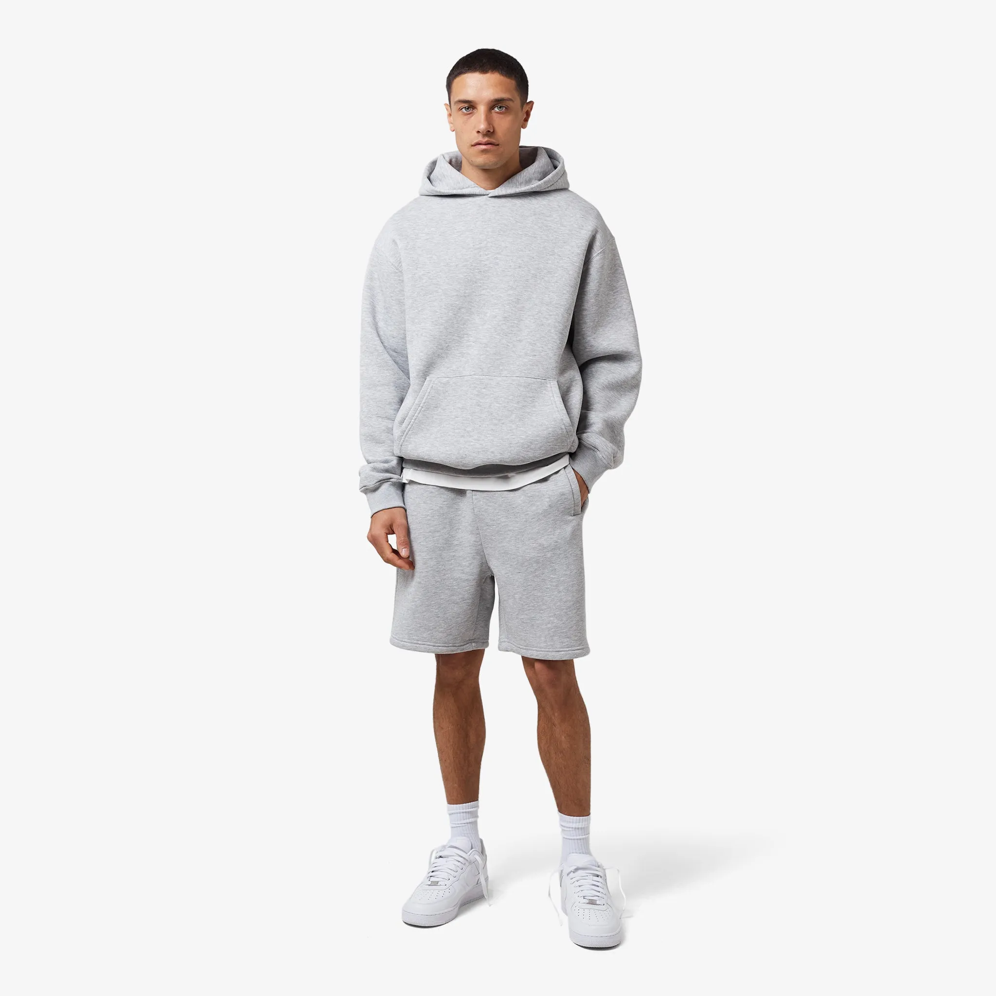 Box Fit Hoodie Twinset | Grey Marl