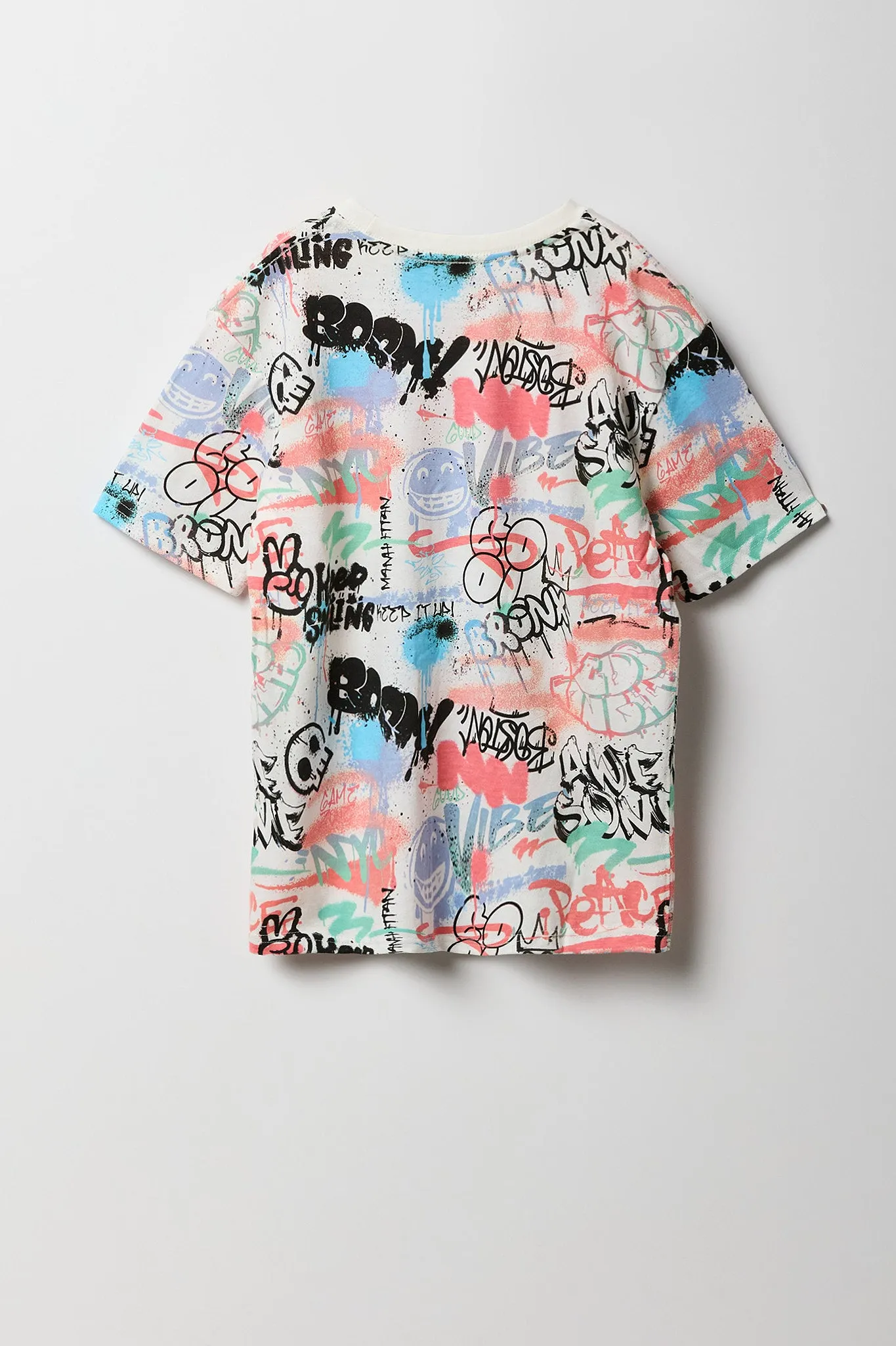 Boys Graffiti Printed Graphic T-Shirt