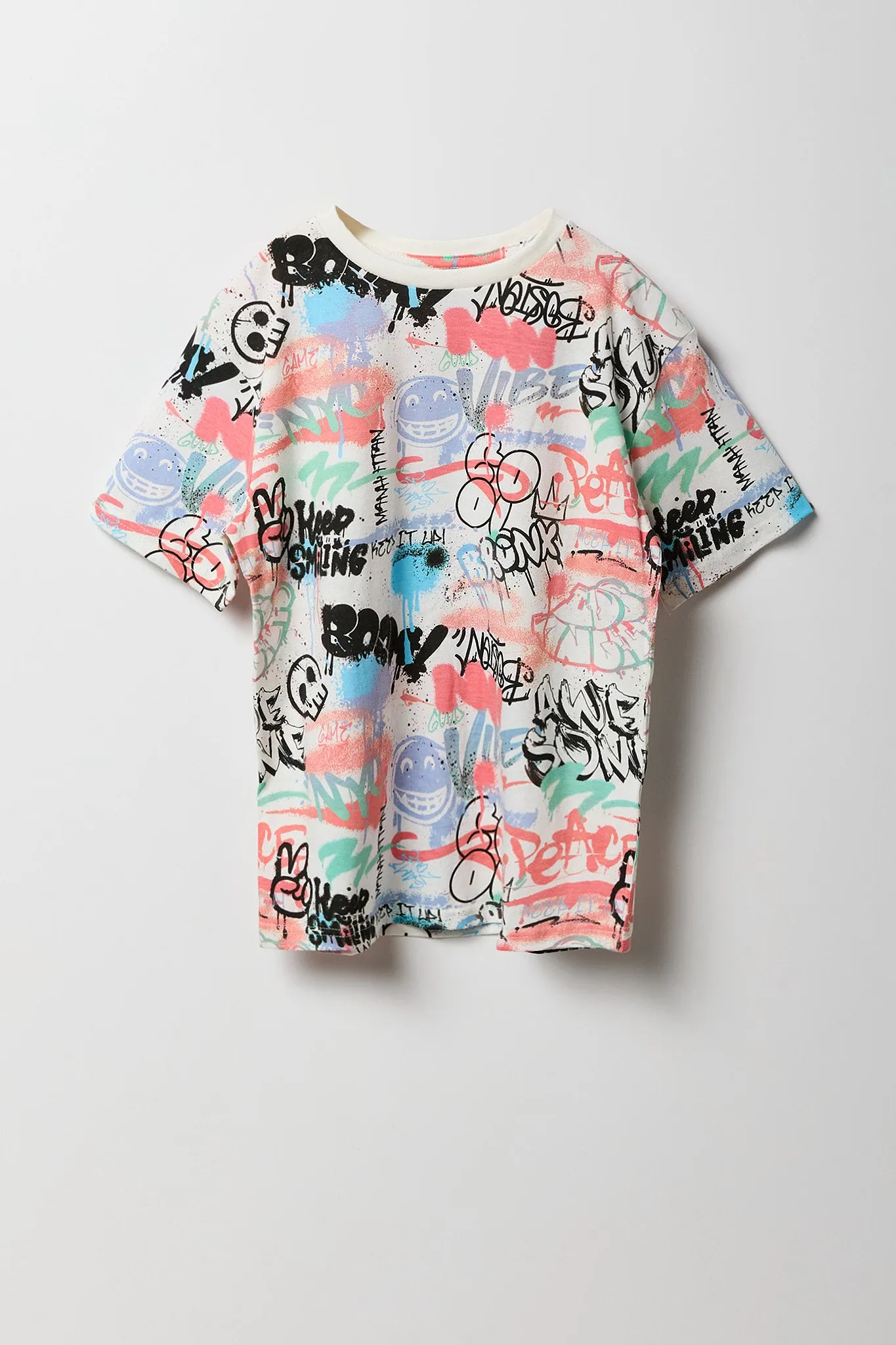 Boys Graffiti Printed Graphic T-Shirt