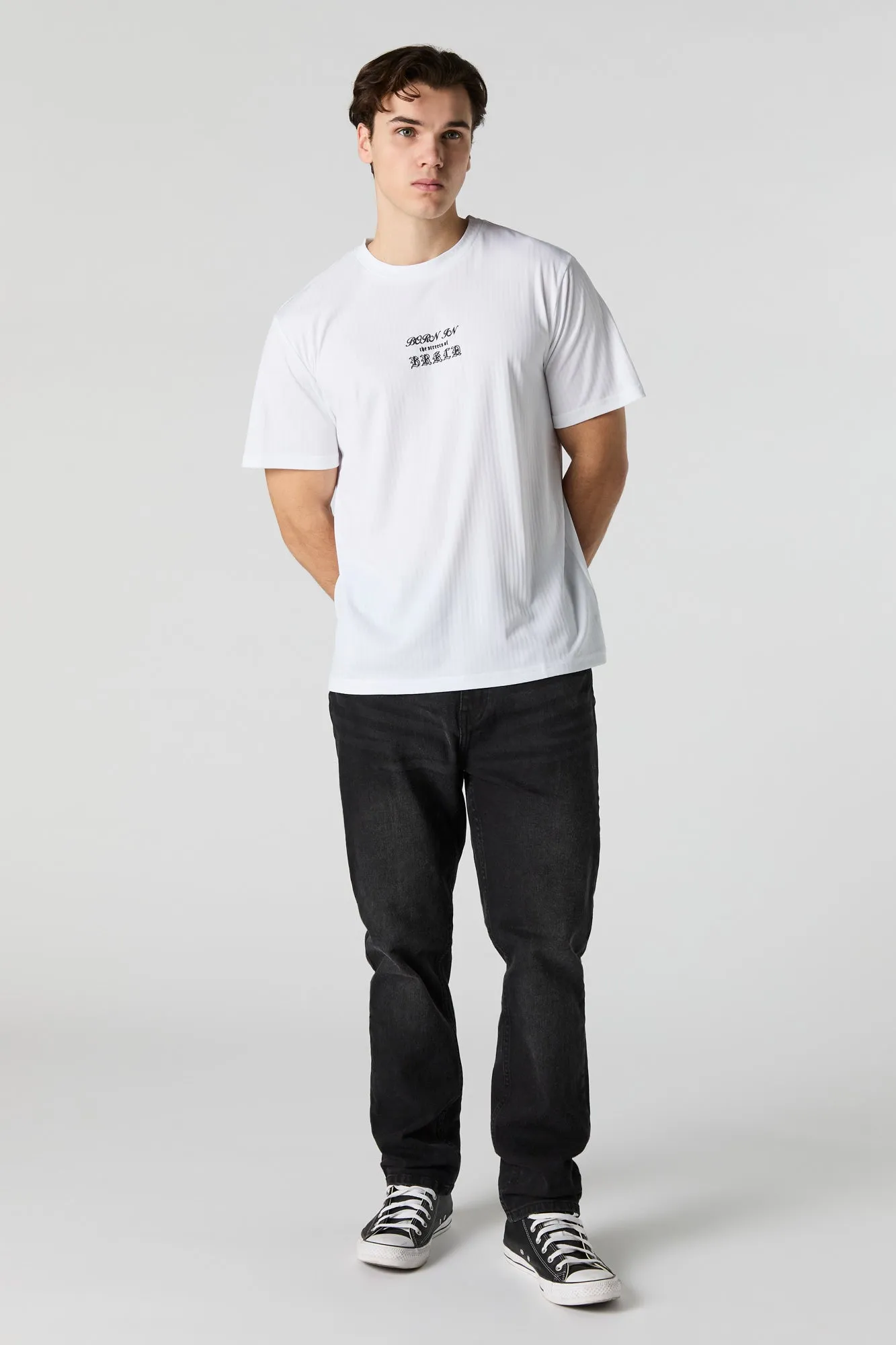 Brooklyn New York Graphic Textured T-Shirt