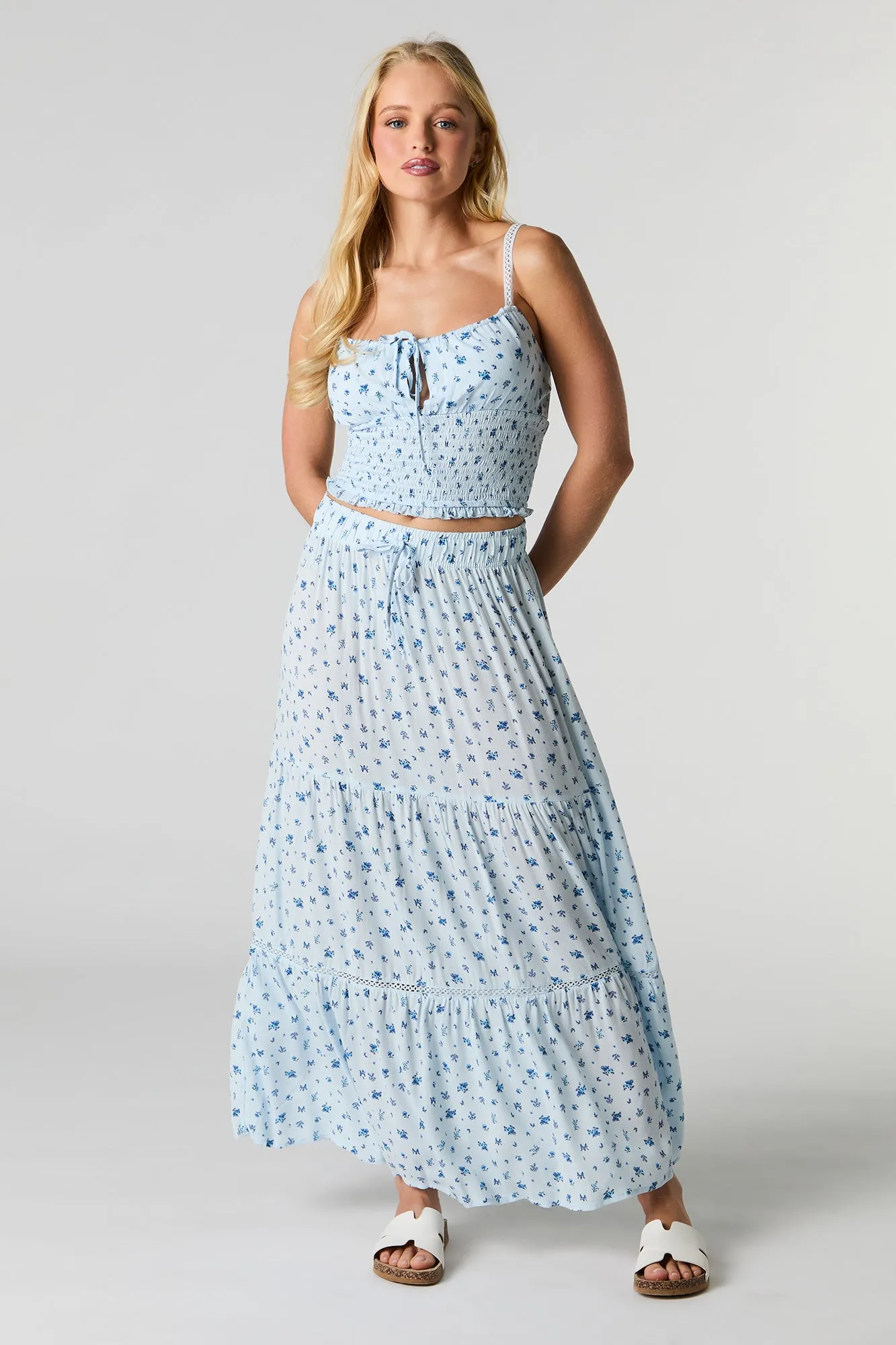 Camisole écourtée plissée avec attache avant