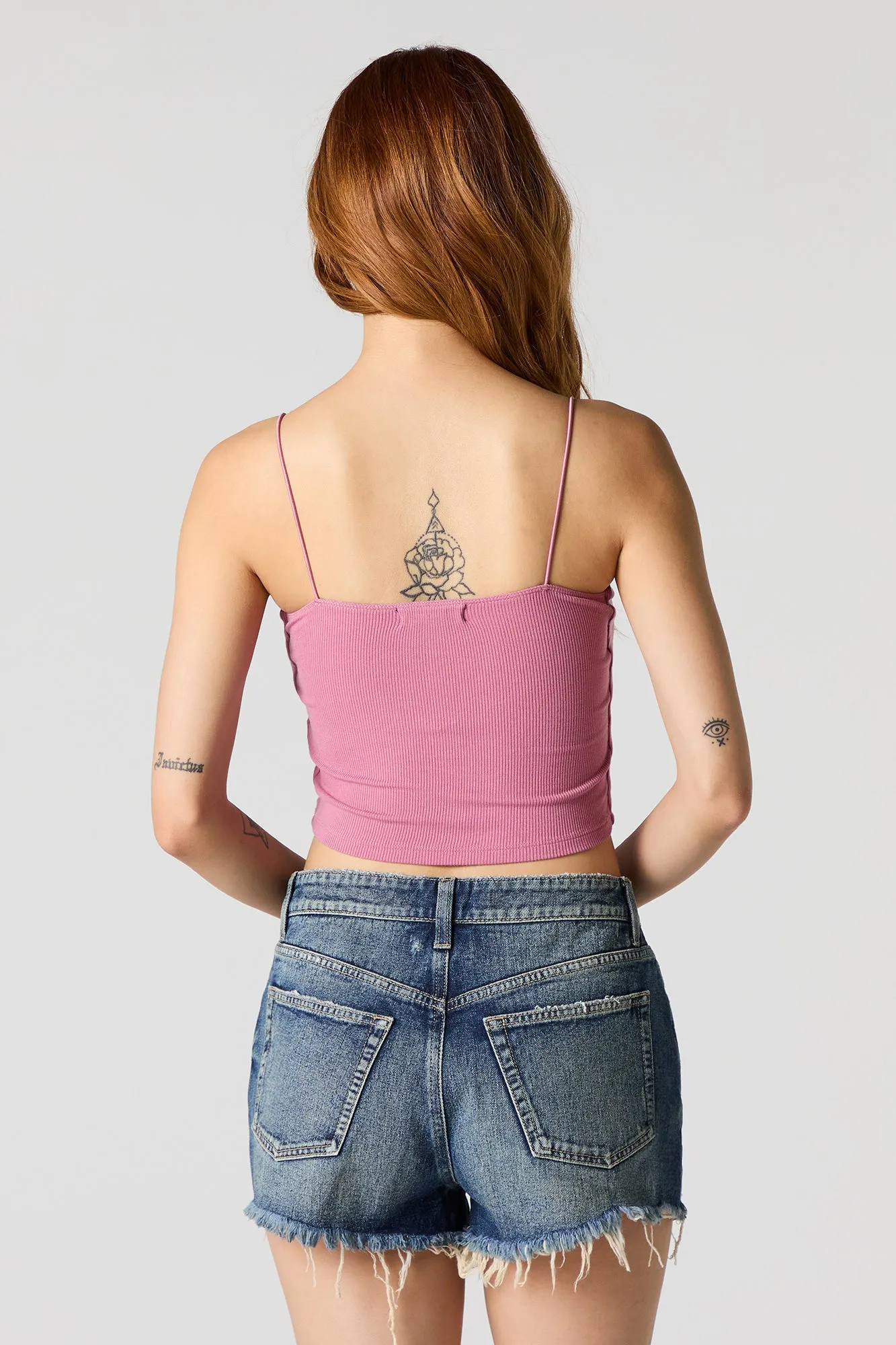 Camisole côtelée à bretelle bungee