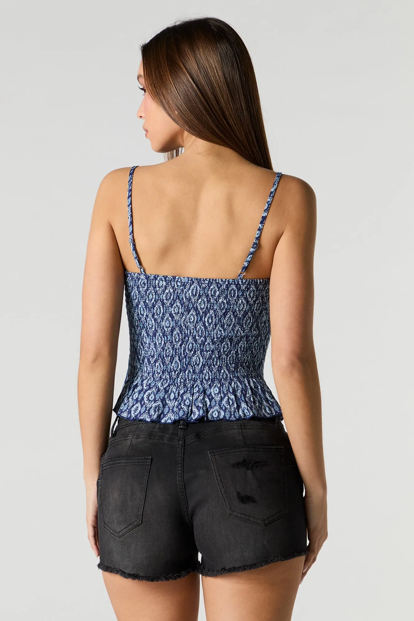 Camisole smockée à basque