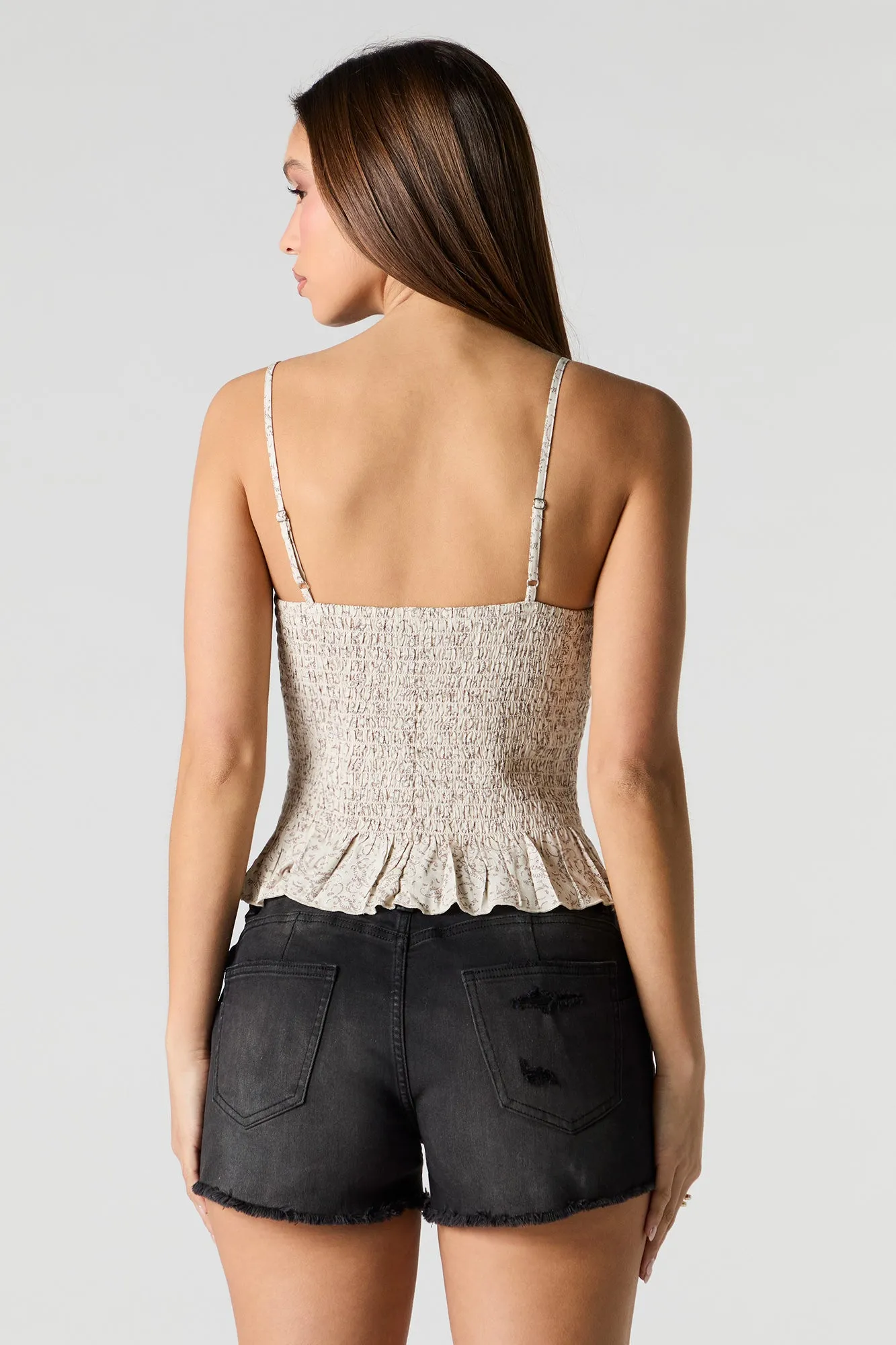Camisole smockée à basque
