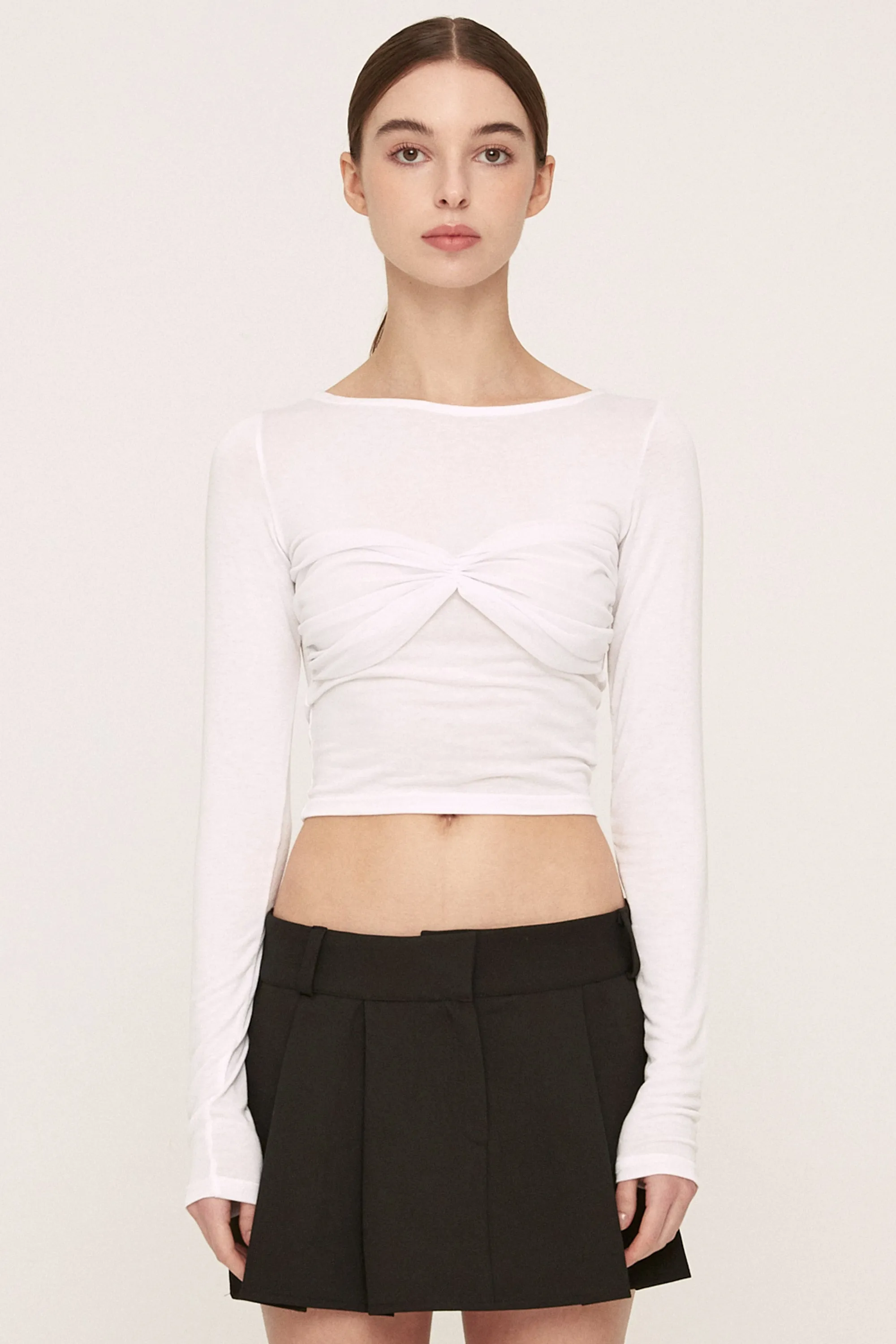 Chelsea Twist Front Sheer Top