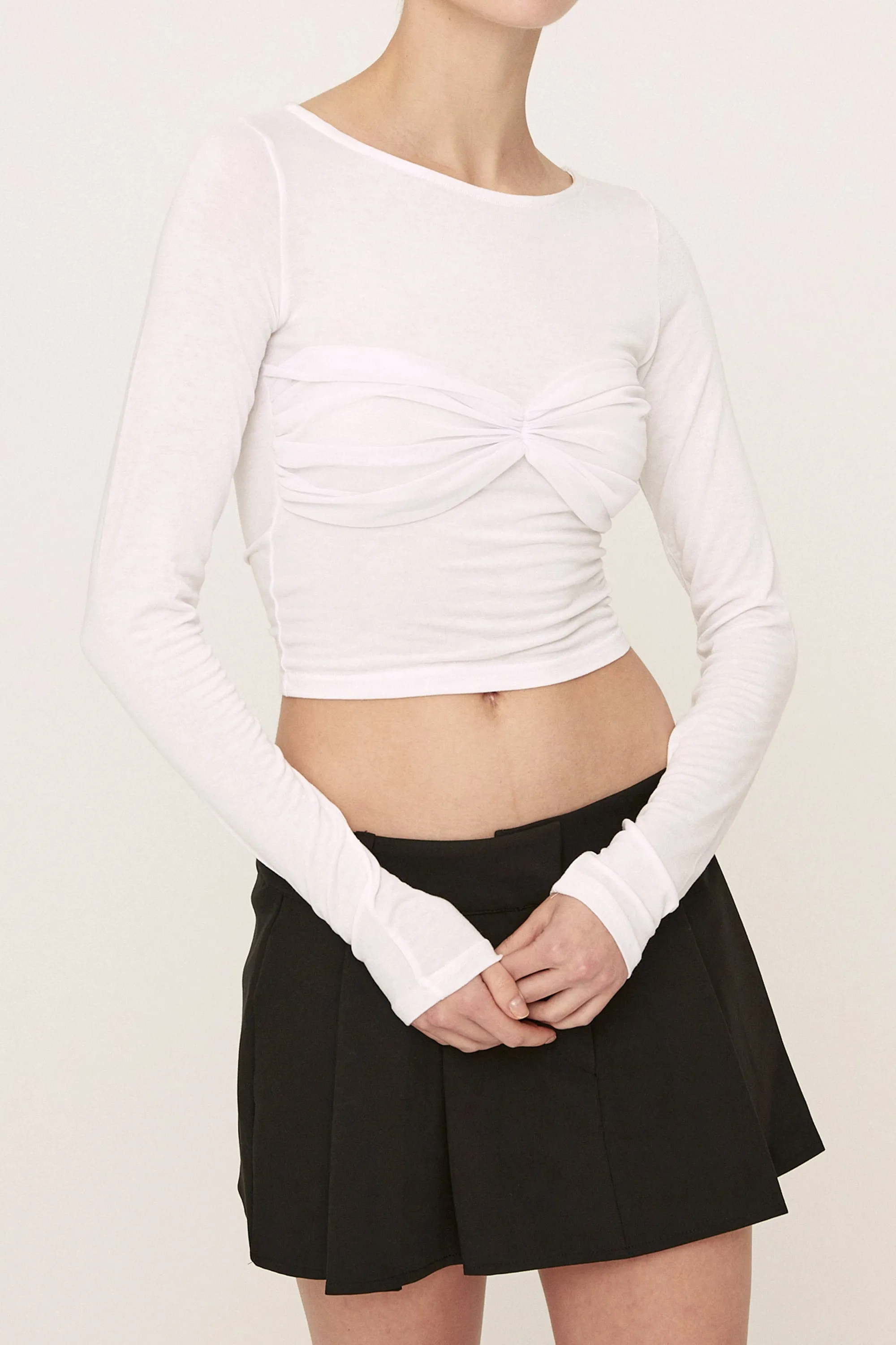 Chelsea Twist Front Sheer Top