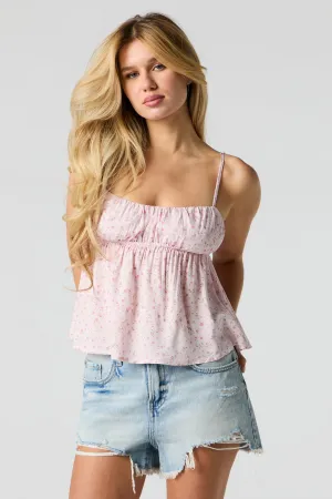 Débardeur de style nuisette fleuri