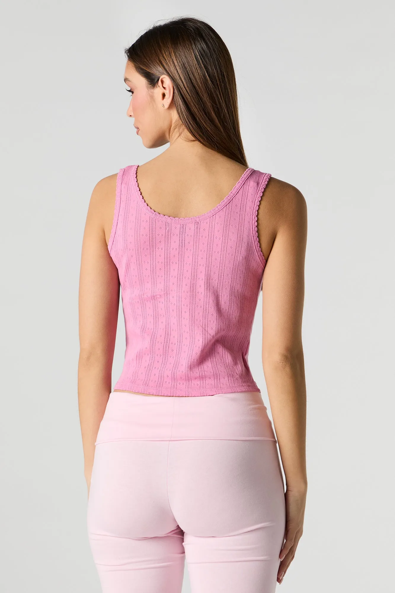 Débardeur en  tricot de pointelle avec imprimé Cutie
