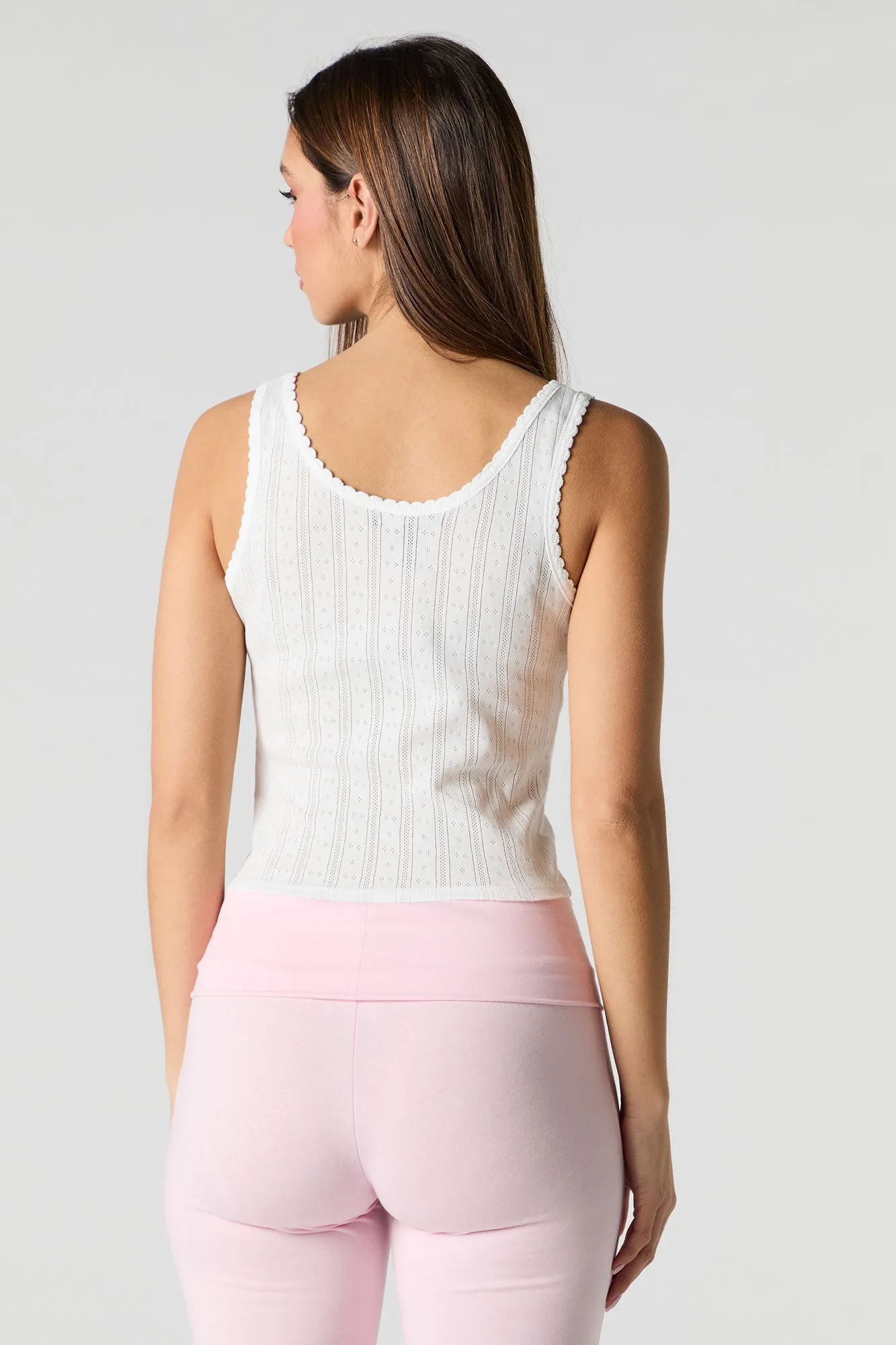 Débardeur en  tricot de pointelle avec imprimé Cutie