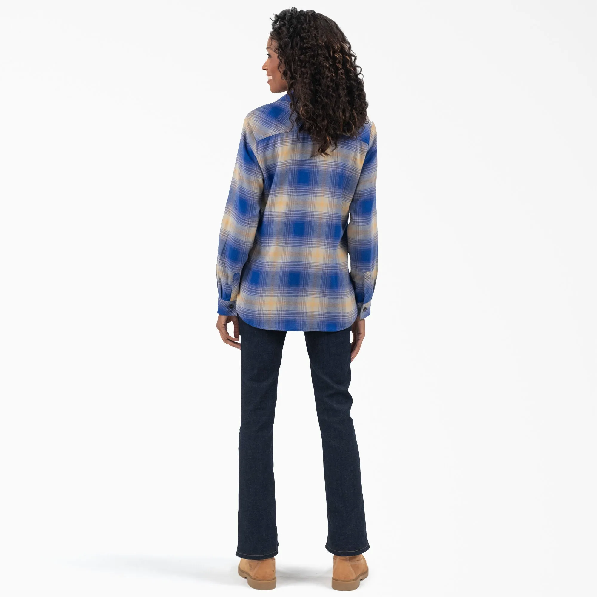 Dickies Women's Plaid Long Sleeve Flannel Shirt