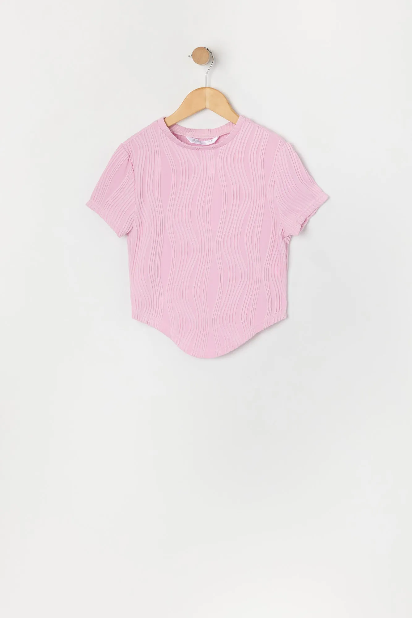 Girls Textured Hanky Hem T-Shirt