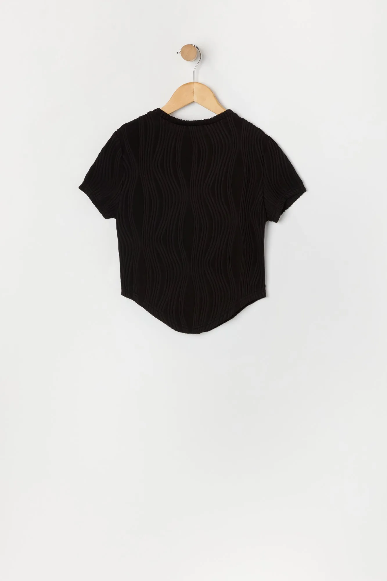 Girls Textured Hanky Hem T-Shirt