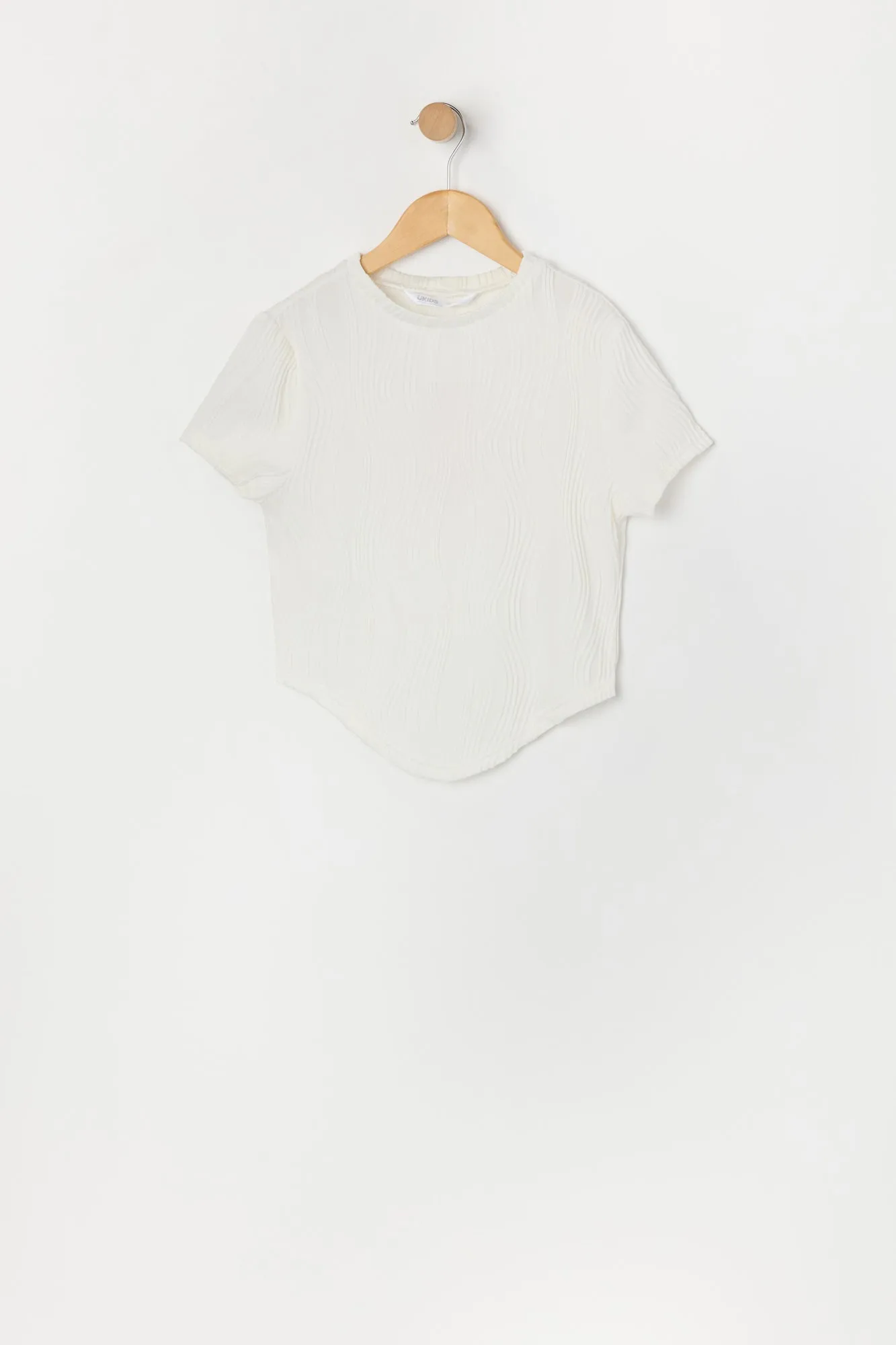 Girls Textured Hanky Hem T-Shirt