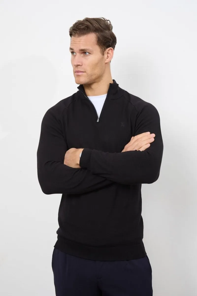 Half Zip Neck in Black