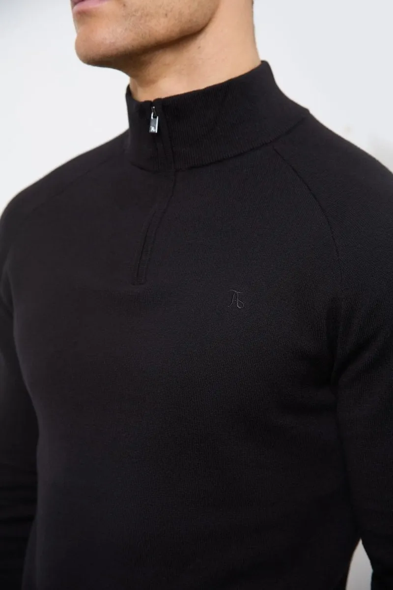 Half Zip Neck in Black