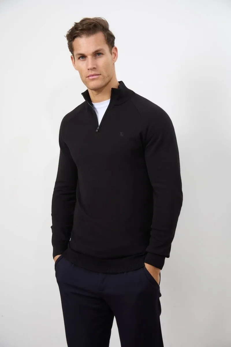 Half Zip Neck in Black