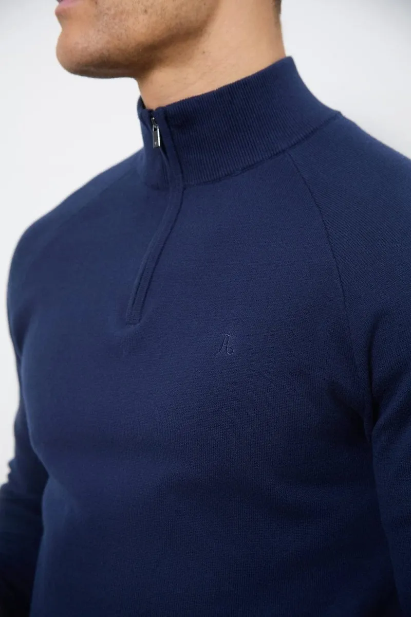 Half Zip Neck in Navy