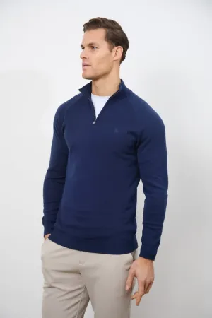 Half Zip Neck in Navy