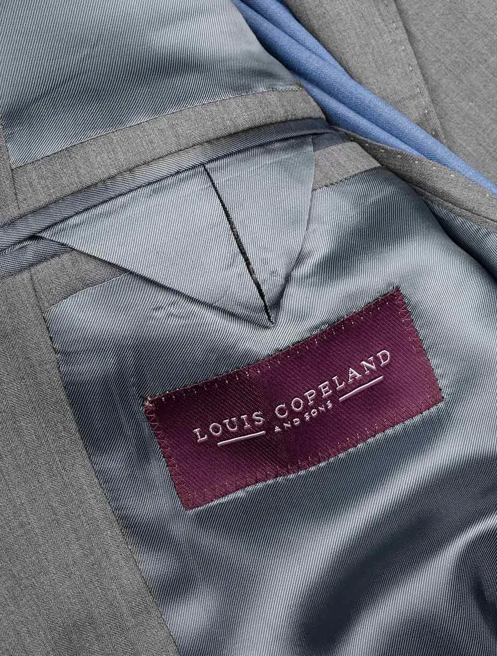 Herringbone Wool & Silk Suit Grey