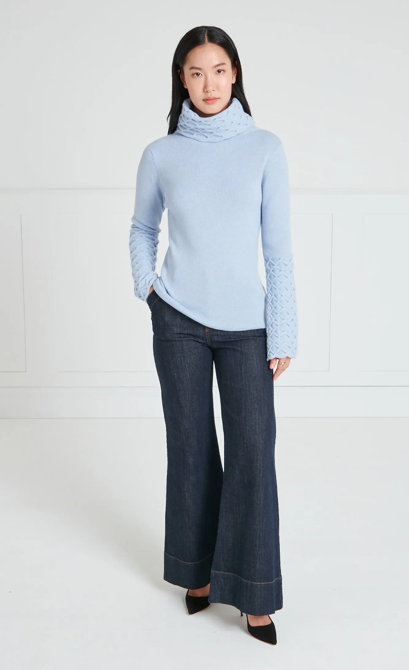 Honeycomb Knit Jumper - Powder Blue