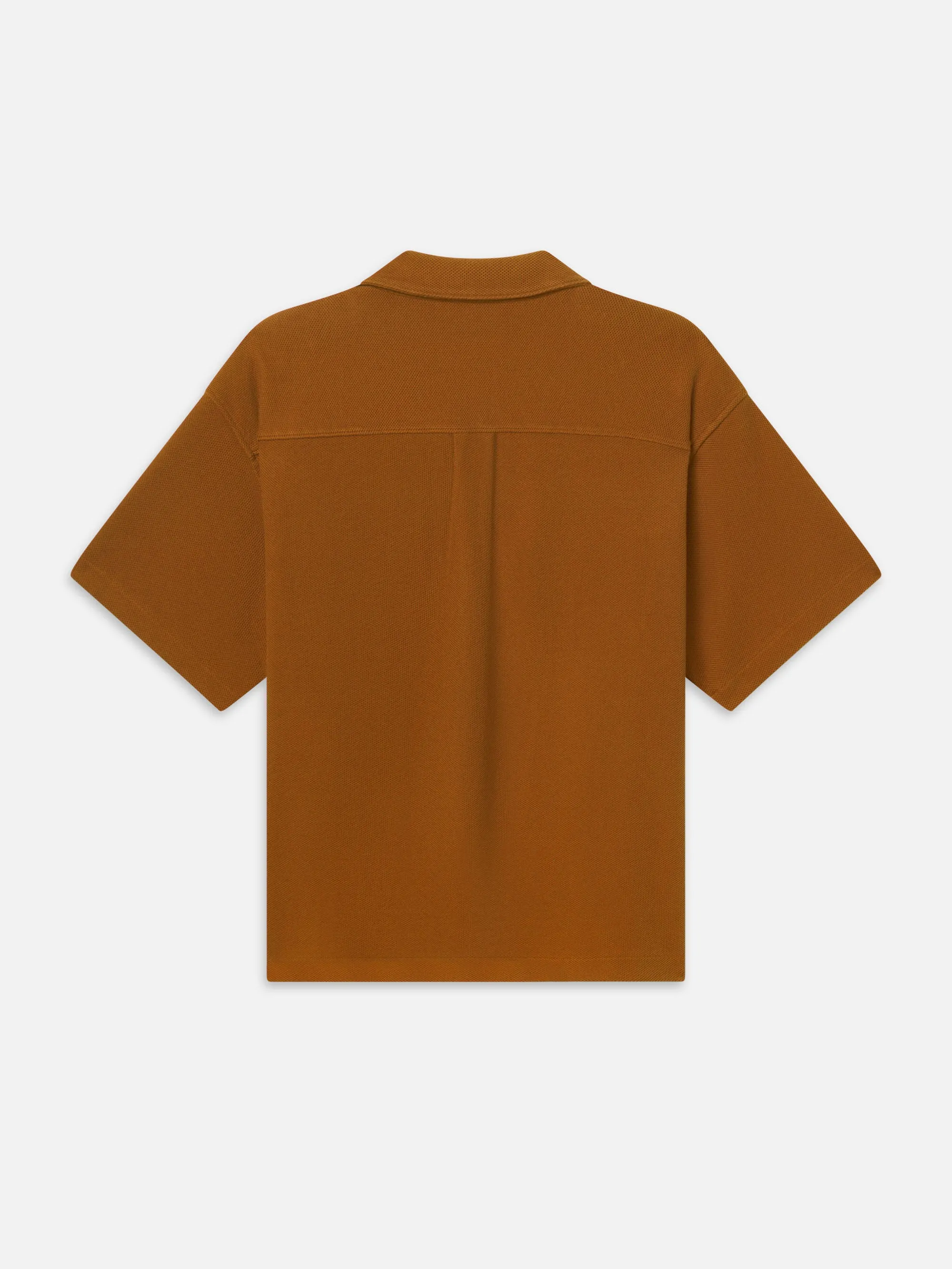 Jacquard Short Sleeve Relaxed Shirt -- Dark Orange