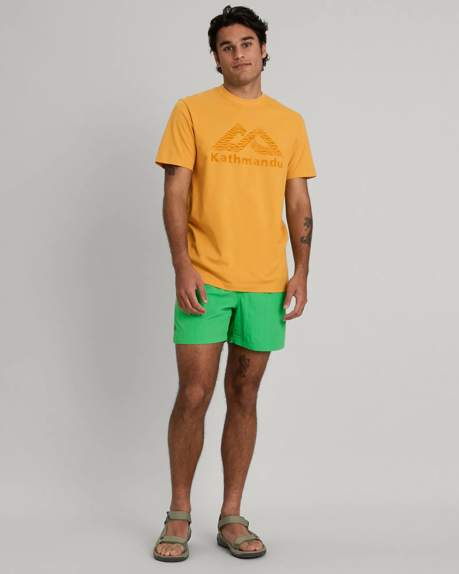Kathmandu Logo Men's Short Sleeve T-shirt - Mustard Yellow