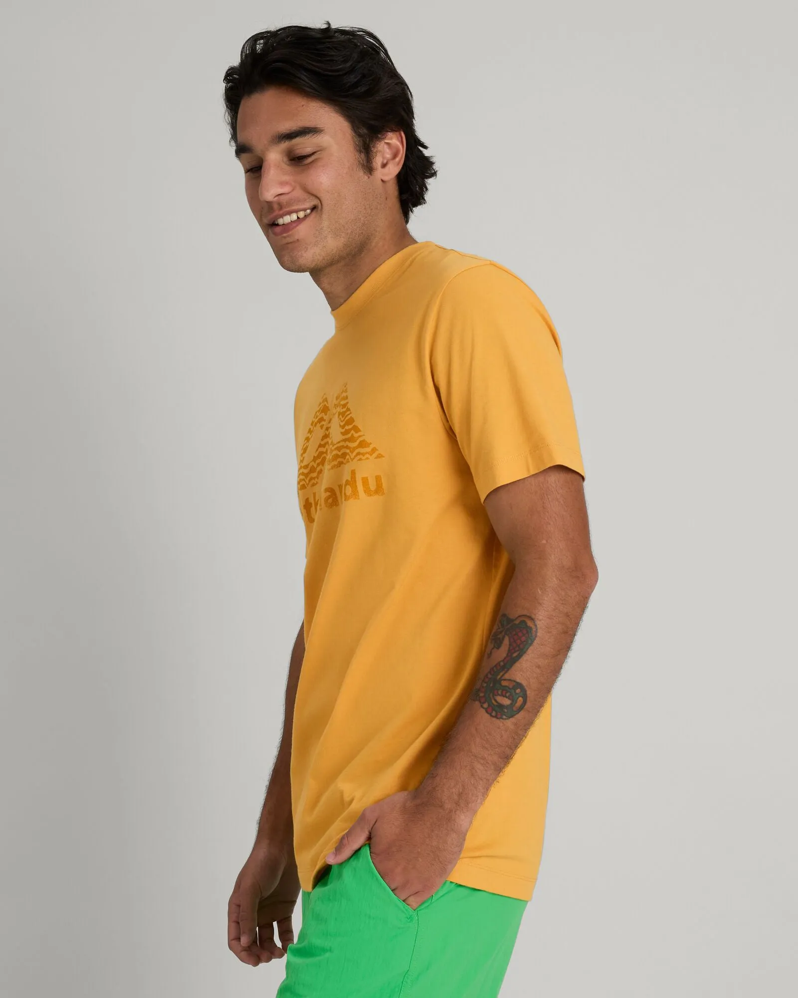 Kathmandu Logo Men's Short Sleeve T-shirt - Mustard Yellow
