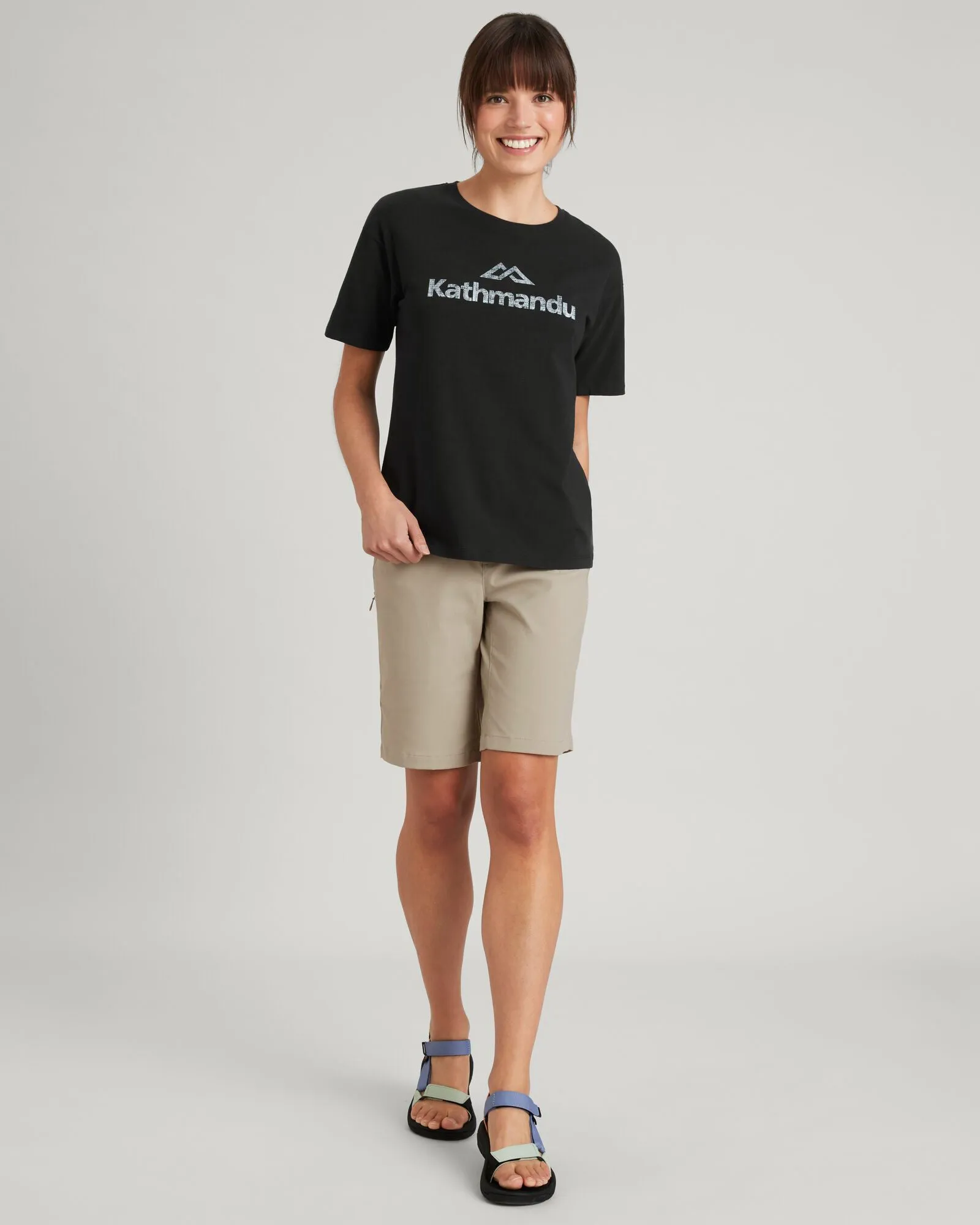 Kathmandu Logo Women's Short Sleeve T-shirt - Black Stingray