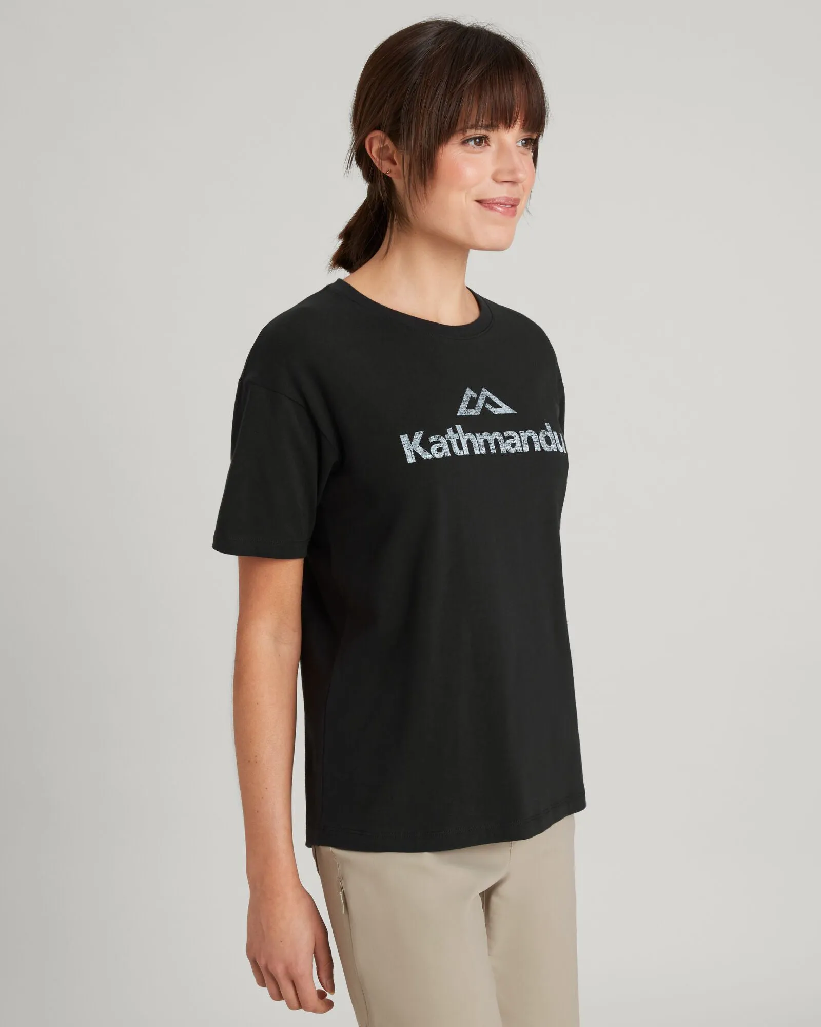 Kathmandu Logo Women's Short Sleeve T-shirt - Black Stingray