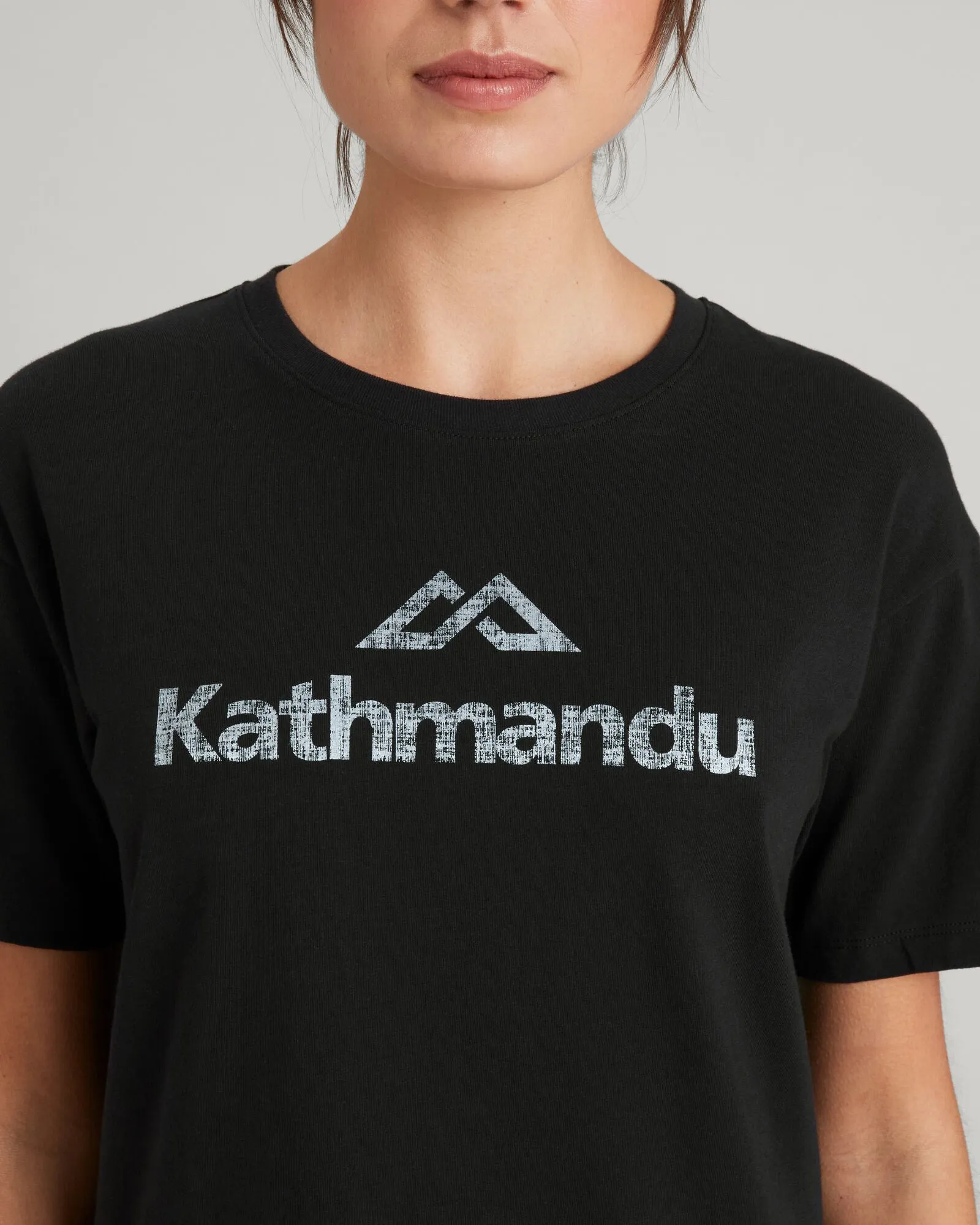 Kathmandu Logo Women's Short Sleeve T-shirt - Black Stingray