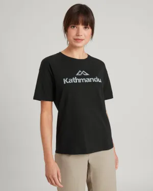 Kathmandu Logo Women's Short Sleeve T-shirt - Black Stingray