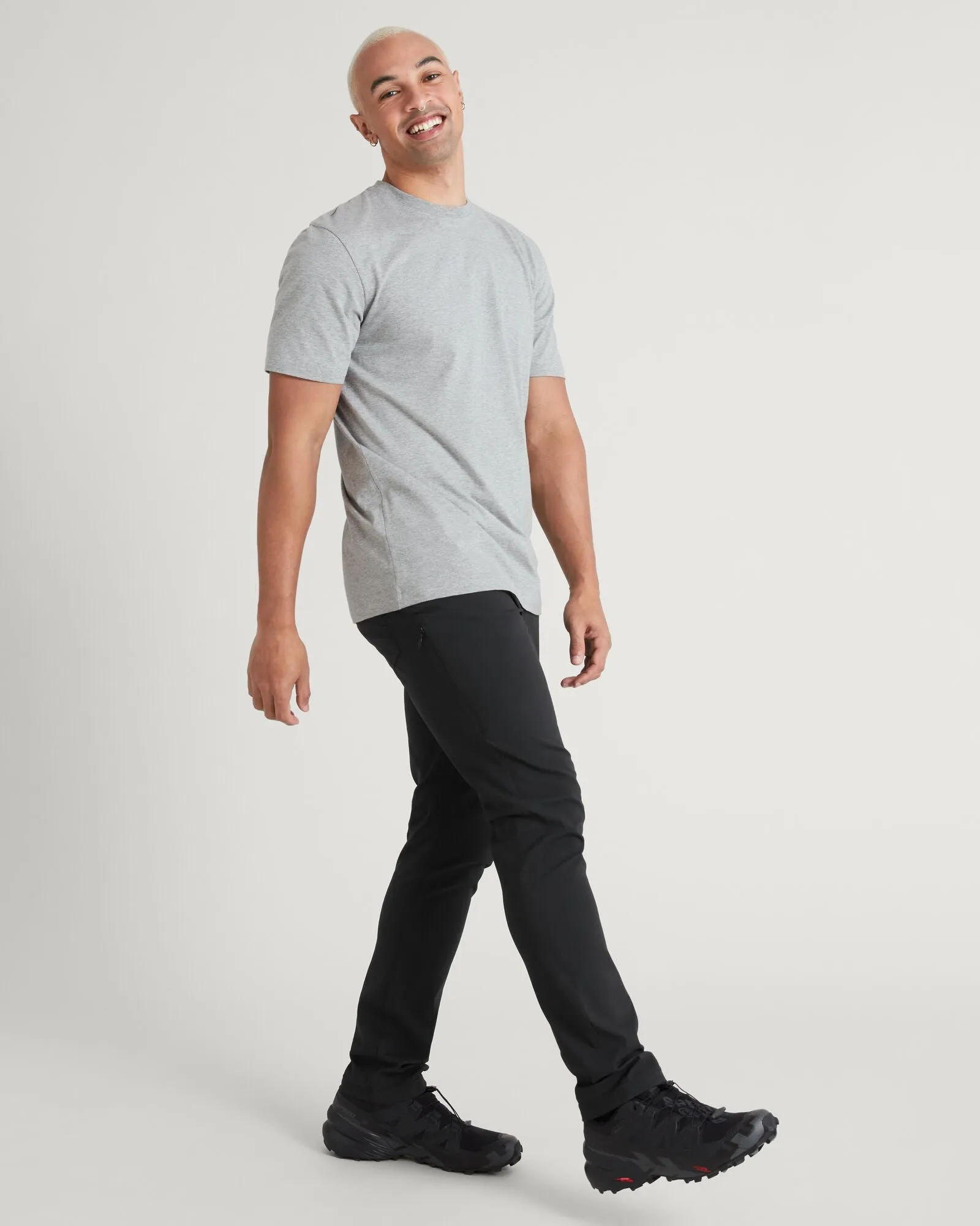 KMD Solid Men's Short Sleeve T-shirt - Light Grey Marle