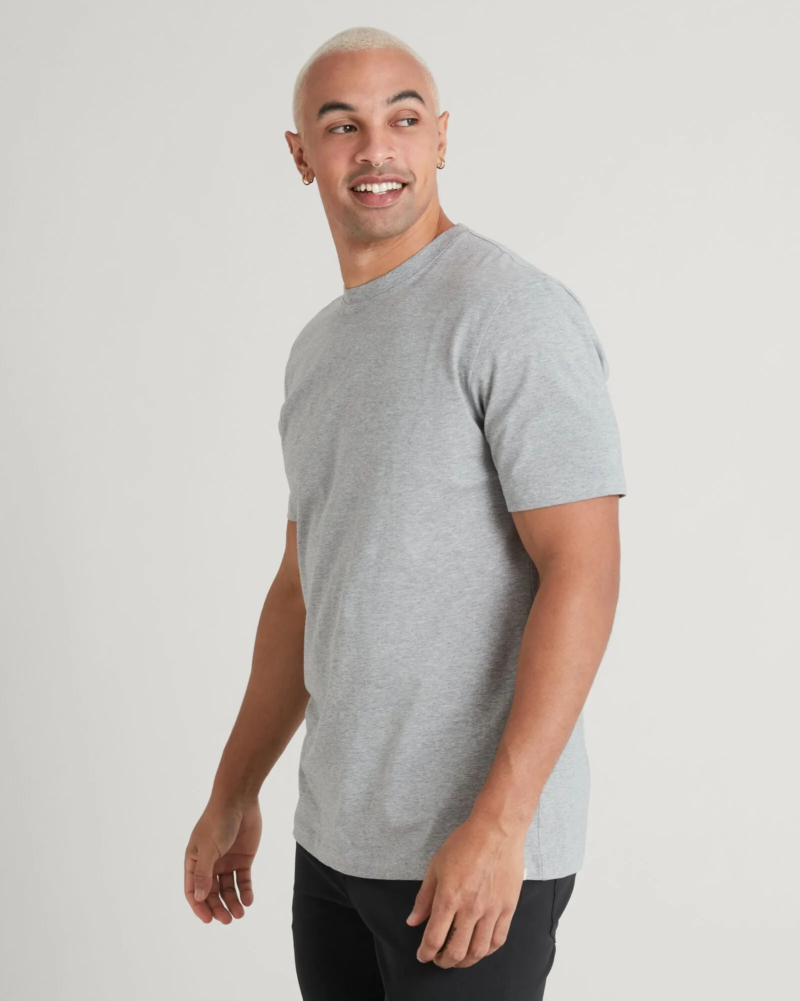 KMD Solid Men's Short Sleeve T-shirt - Light Grey Marle
