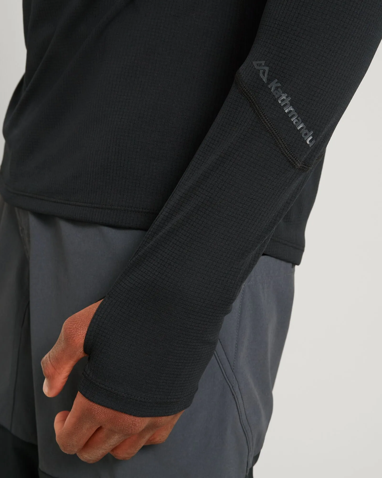 KMDAction Men's Long Sleeve Quarter Zip Top - Black